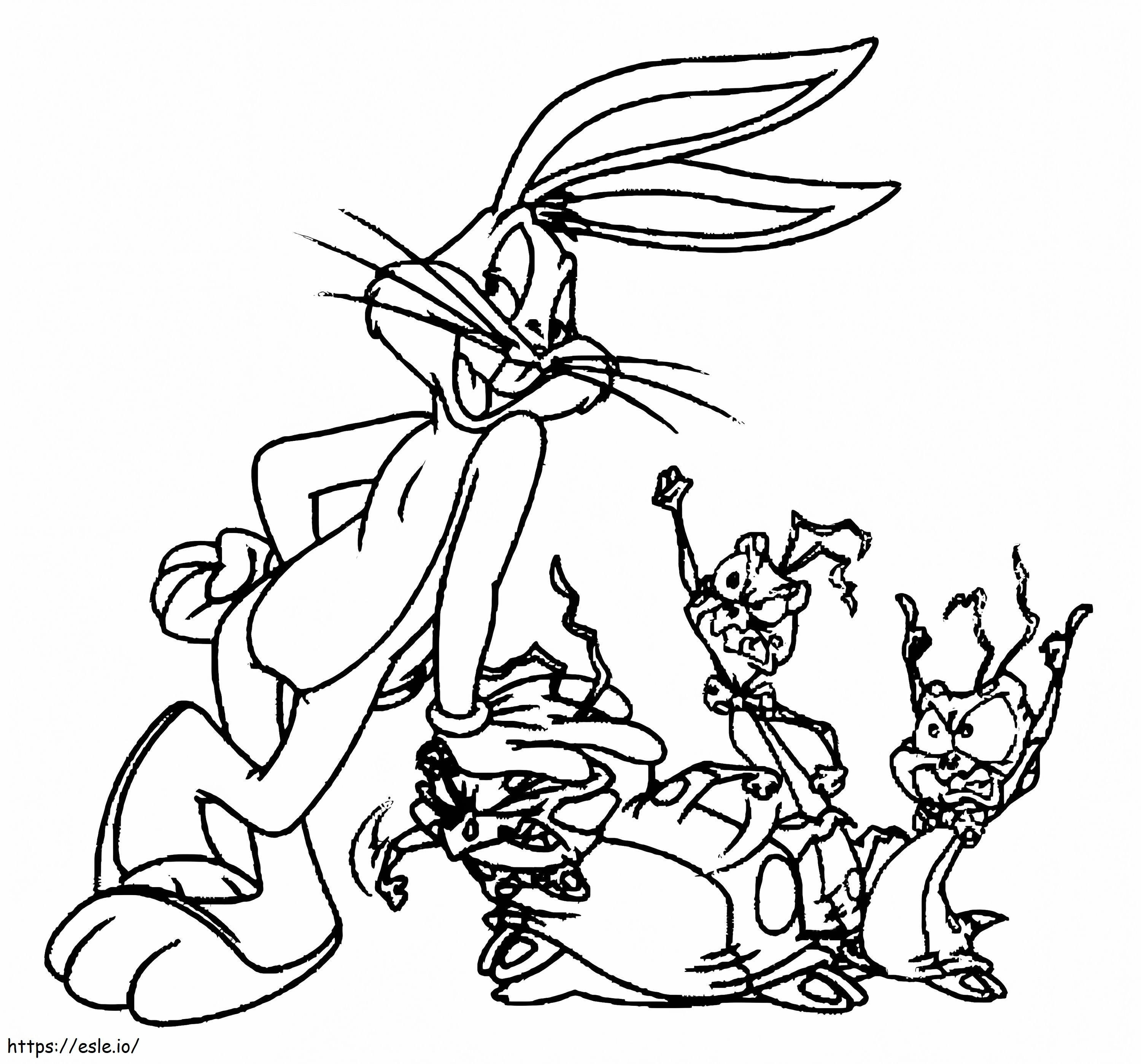 Coloriage Bugs Bunny et Nerdluck à imprimer dessin