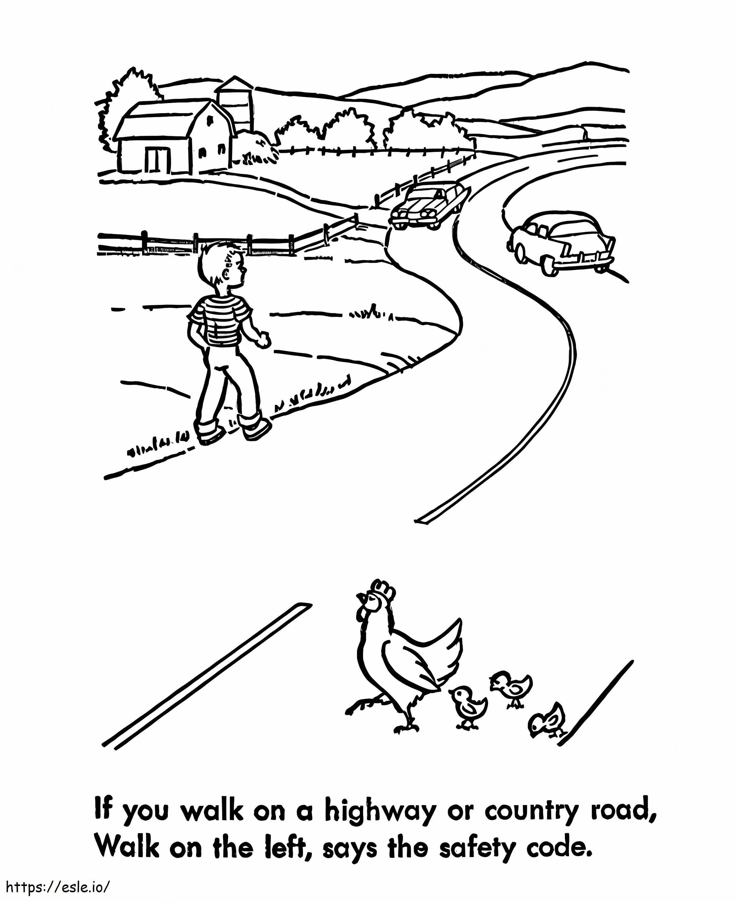 Road Safety coloring page