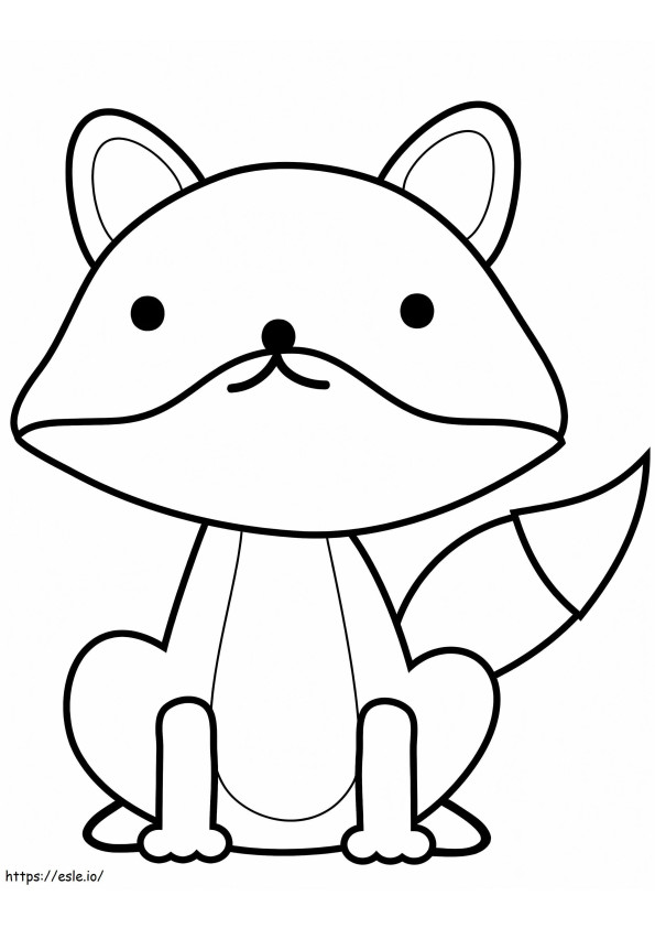 Simple Cute Fox coloring page