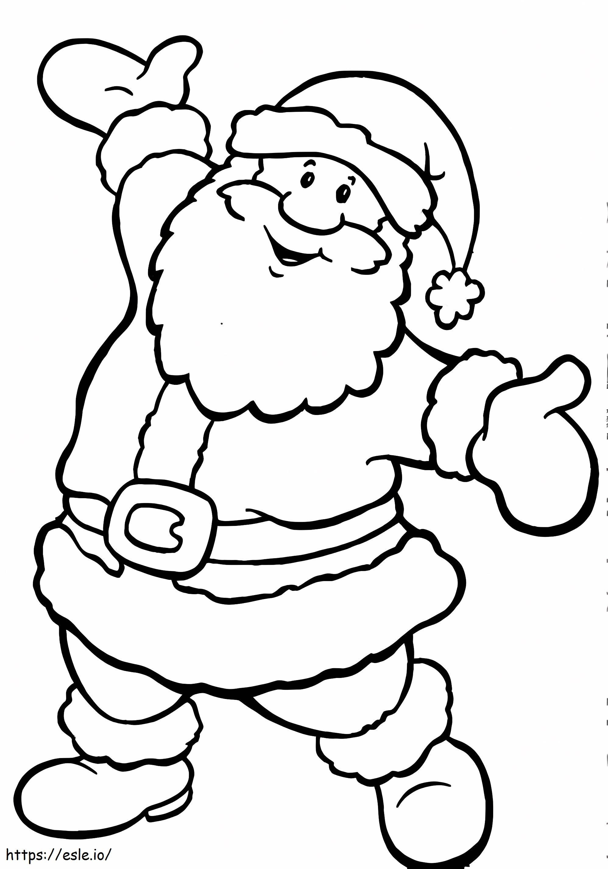 Papai Noel sorrindo para colorir