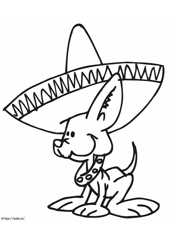 Dog And Sombrero coloring page