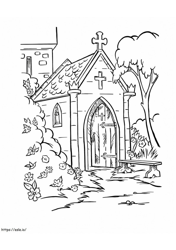 Adorable Church coloring page