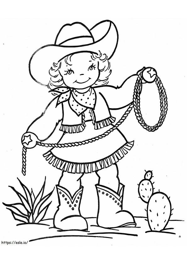 Female Cowboy coloring page