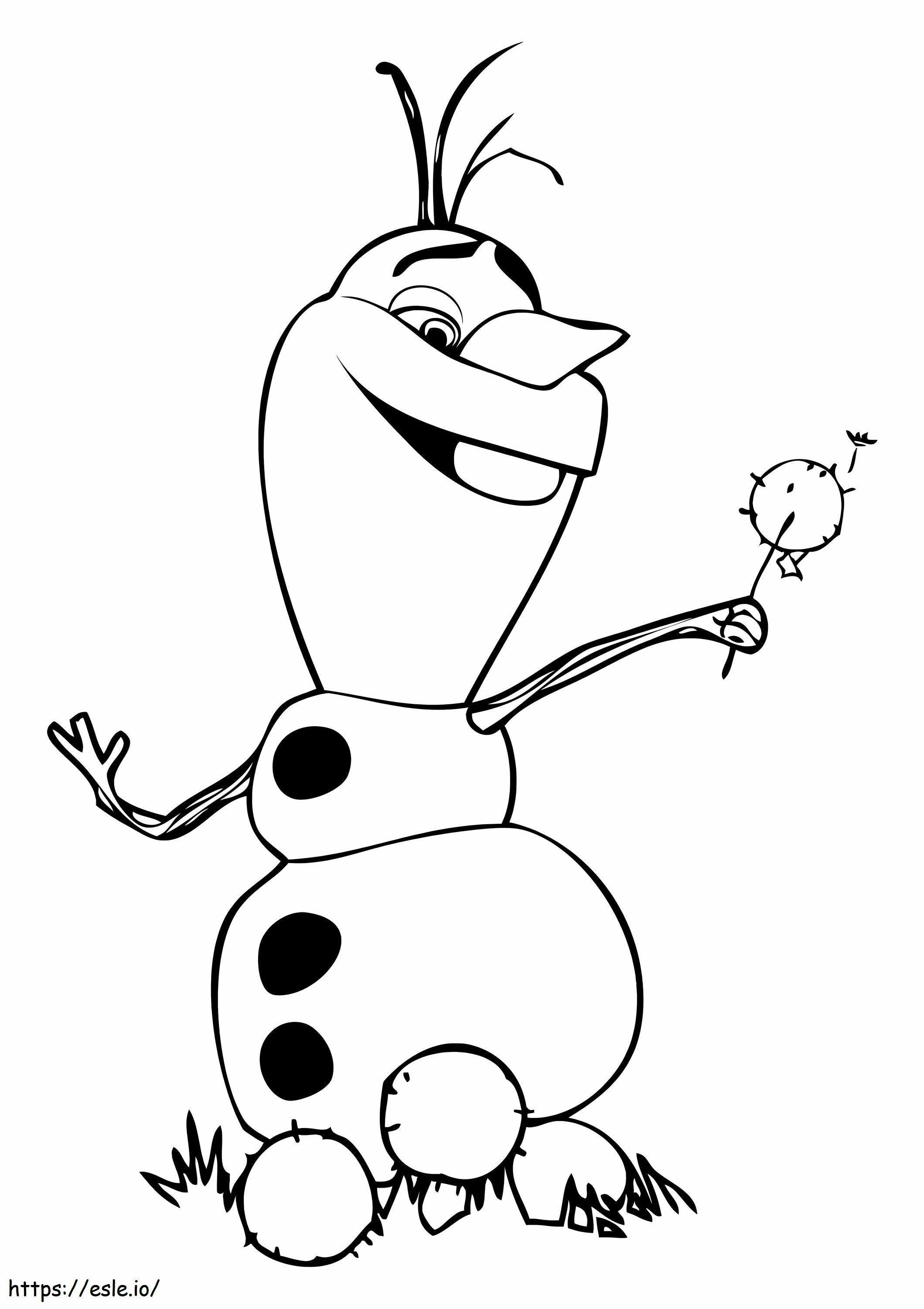 Adorable Olaf coloring page