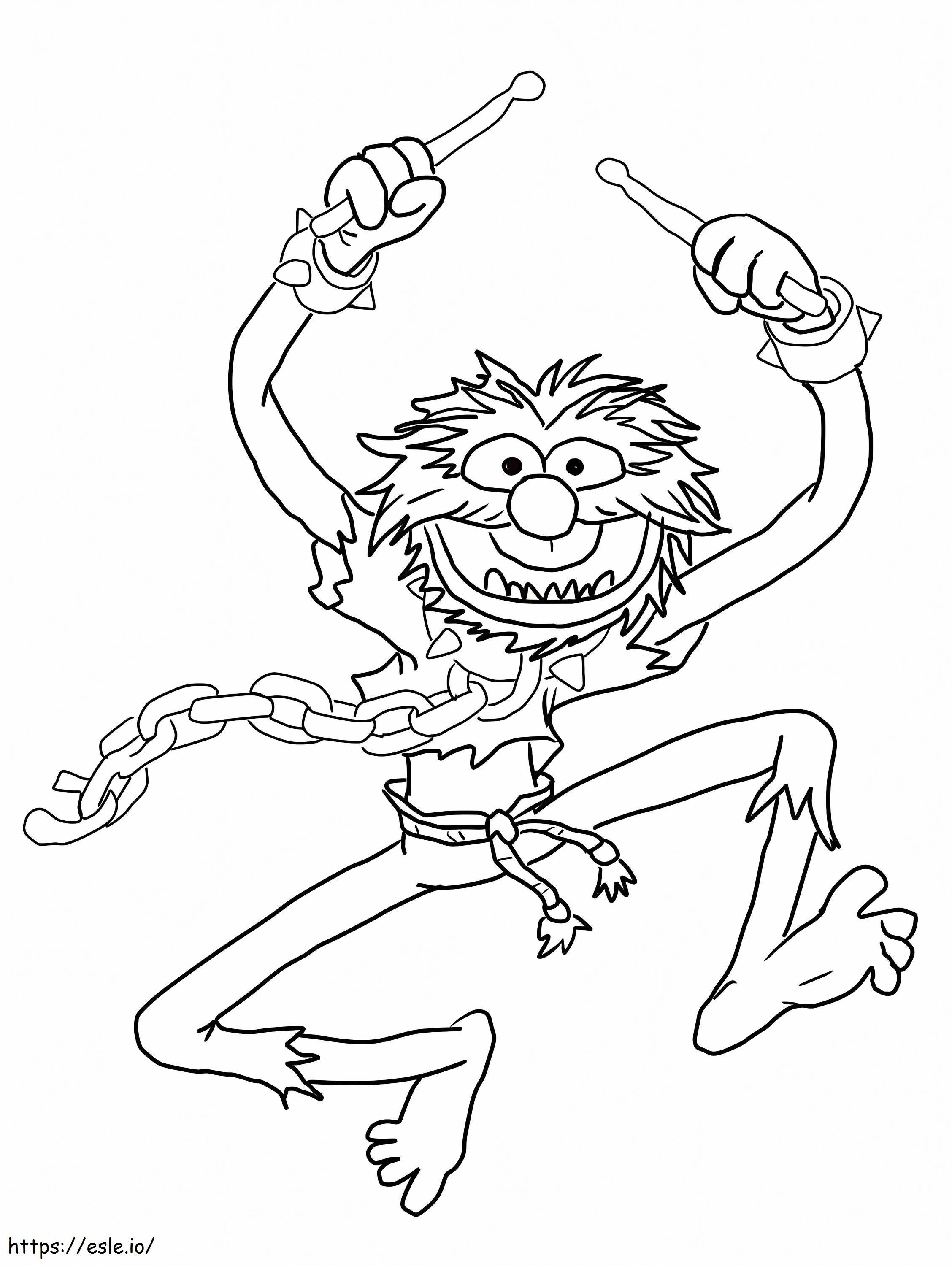 Muppets Animal With Drumsticks coloring page