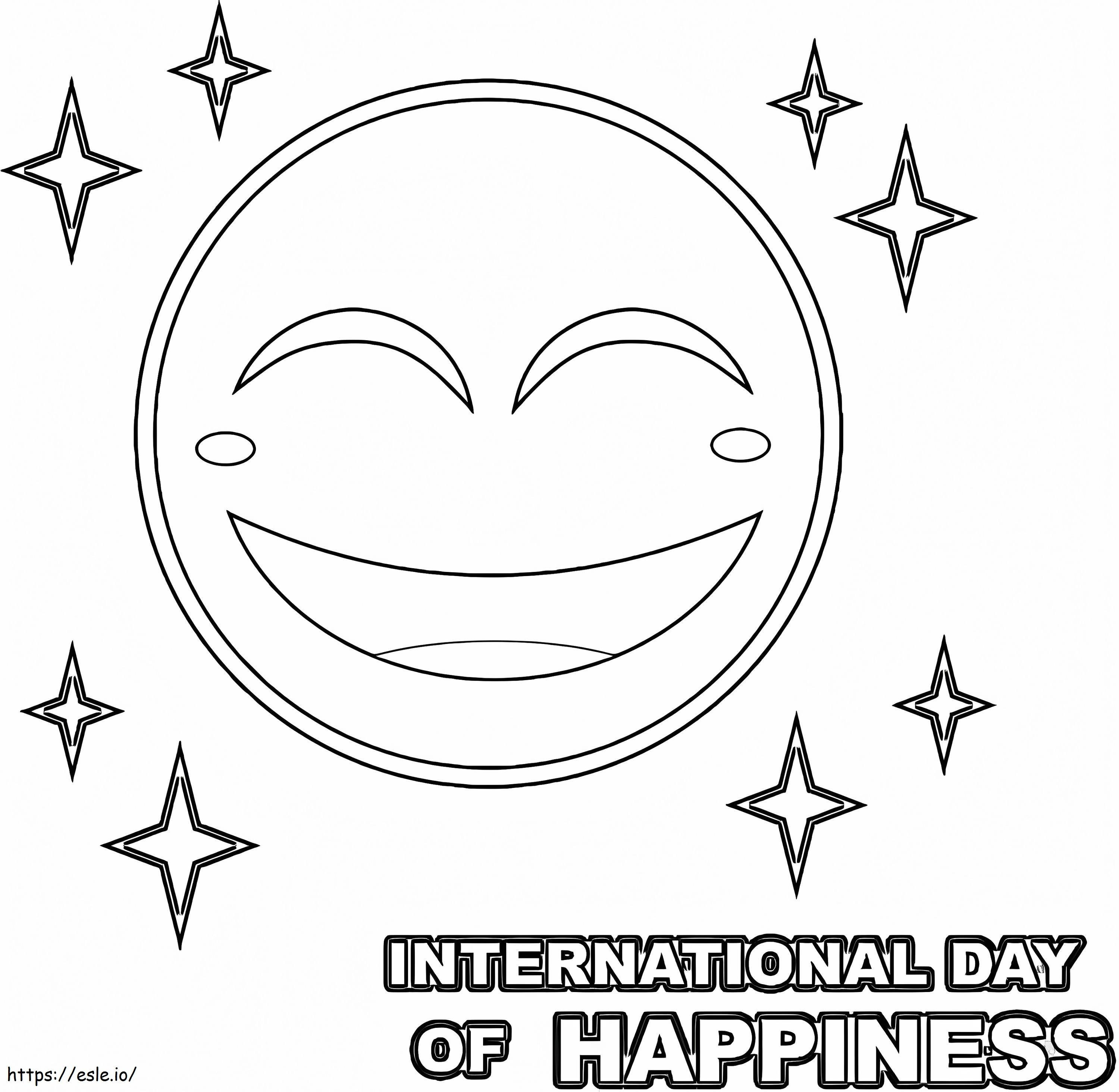 Imprimir Celebración del Día Internacional de la Felicidad para colorear