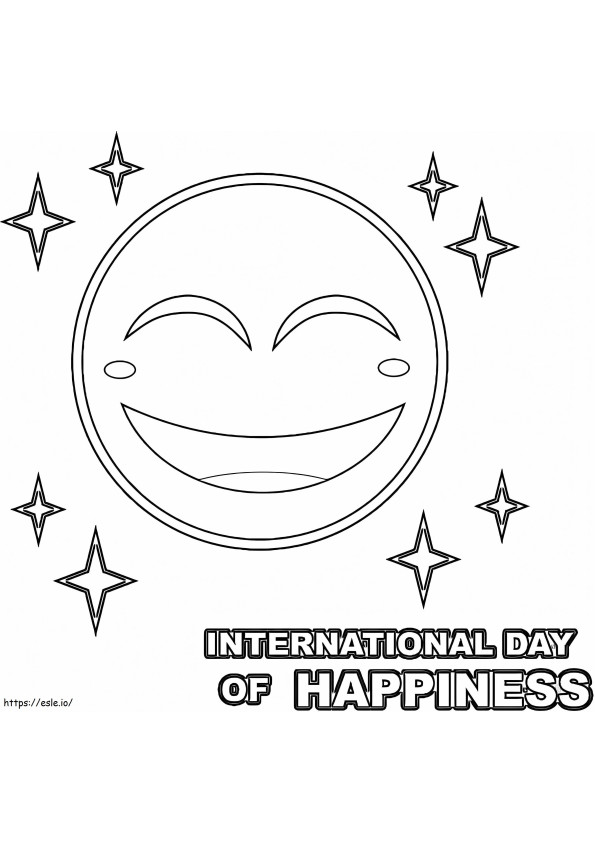 Imprimir Comemoração do Dia Internacional da Felicidade para colorir