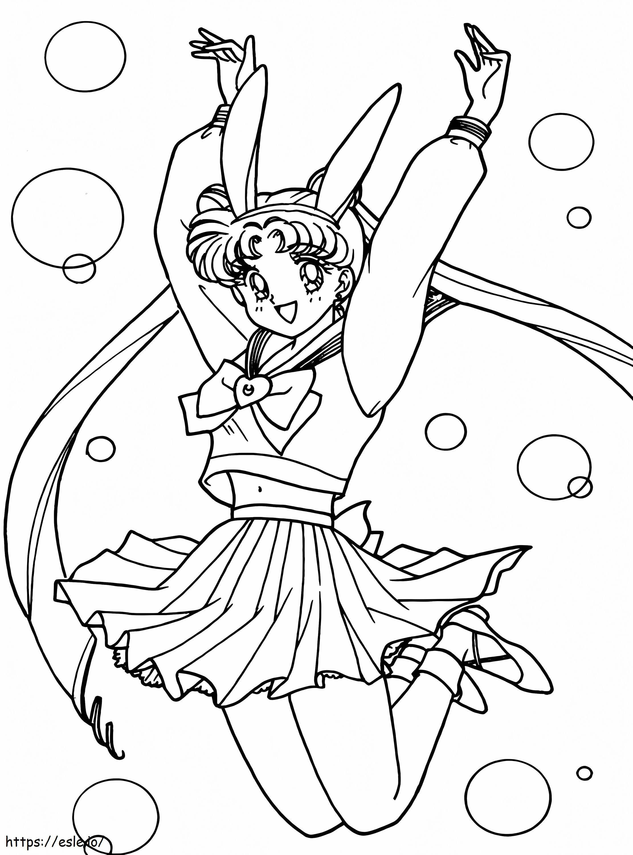 Happy Sailor Moon de colorat