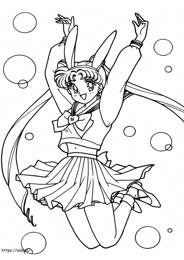 Coloriage Joyeux Sailor Moon à imprimer dessin