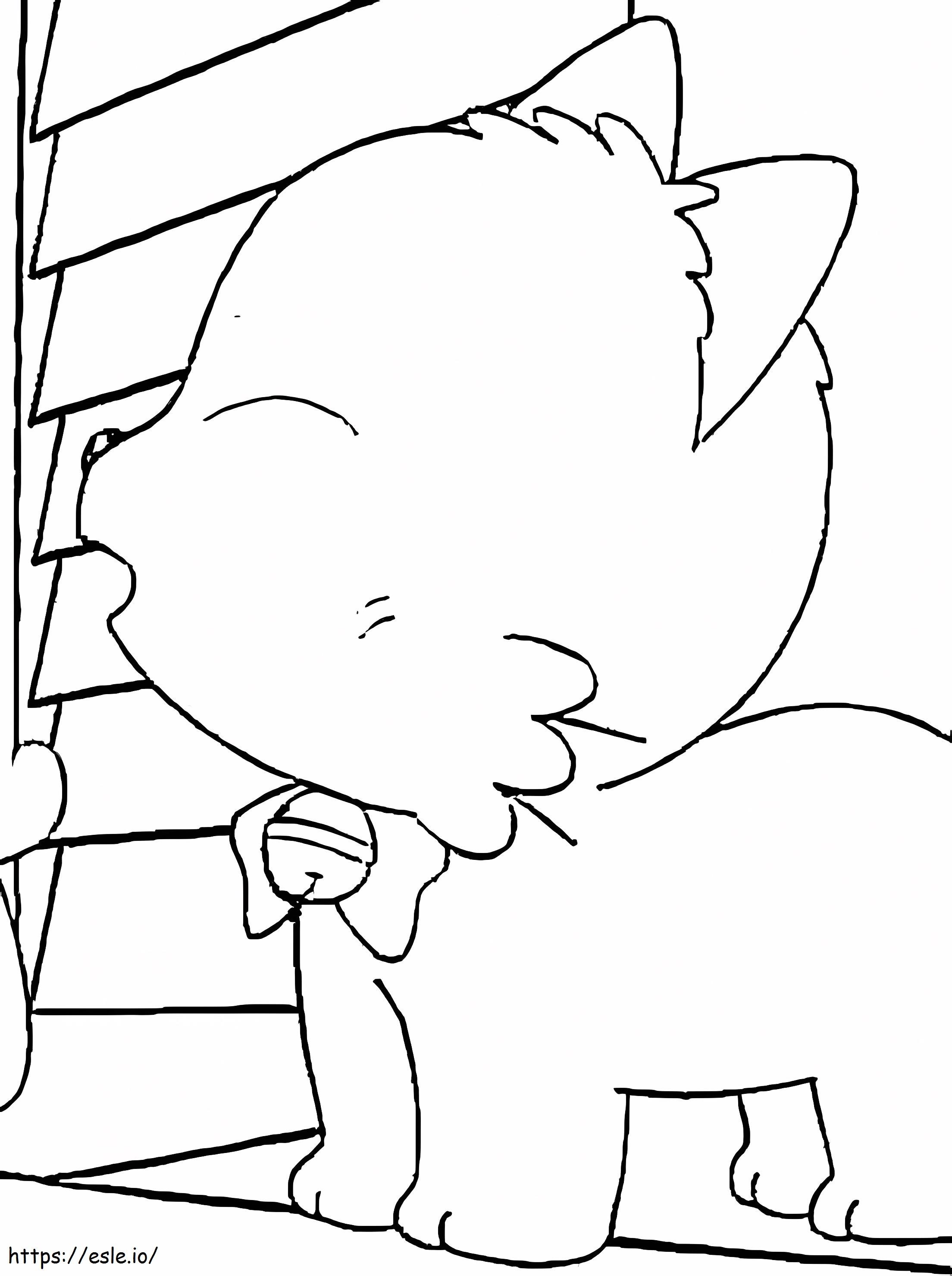 Cute Momo From Tama And Friends coloring page