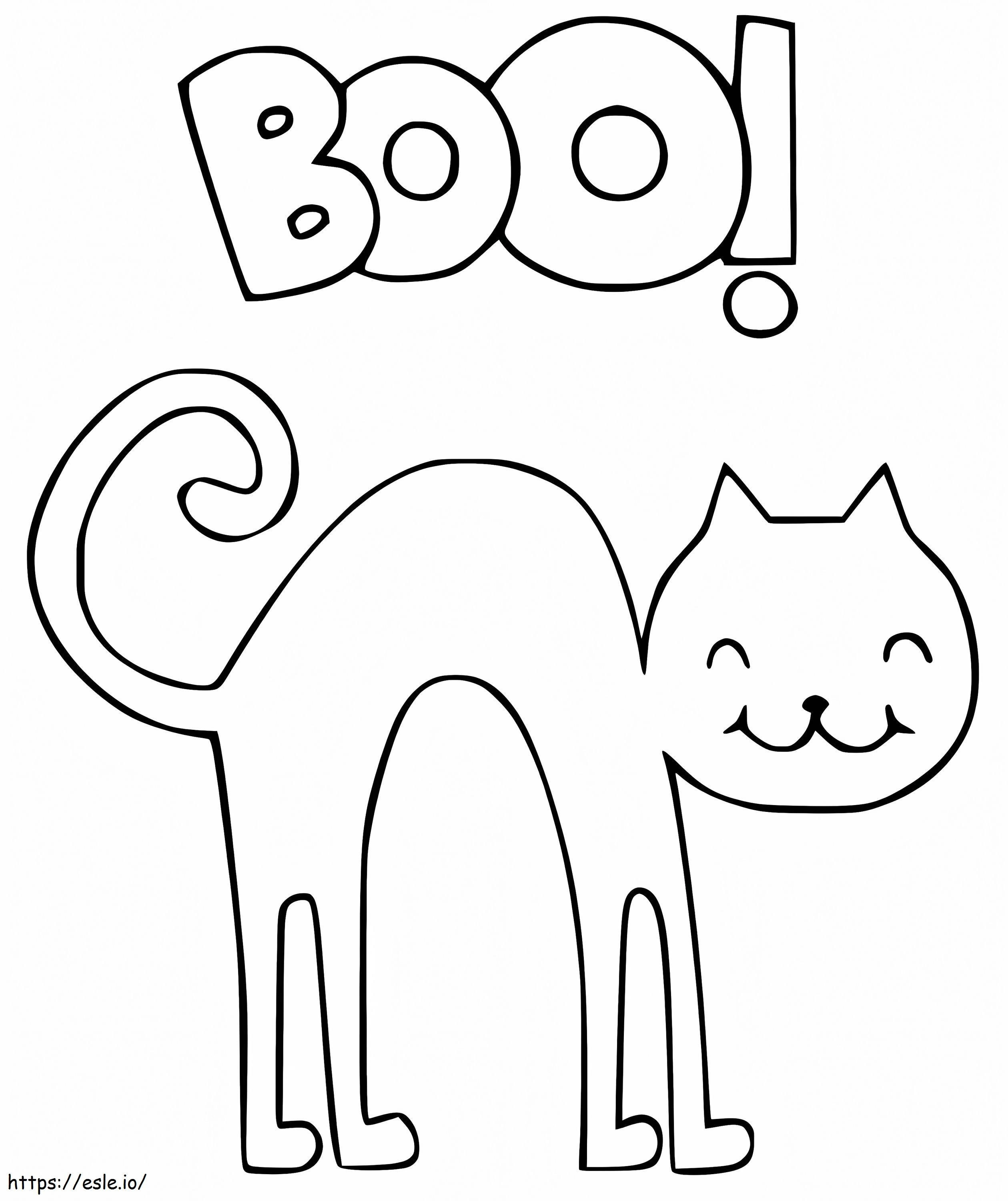 Gato de Halloween Boo para colorir