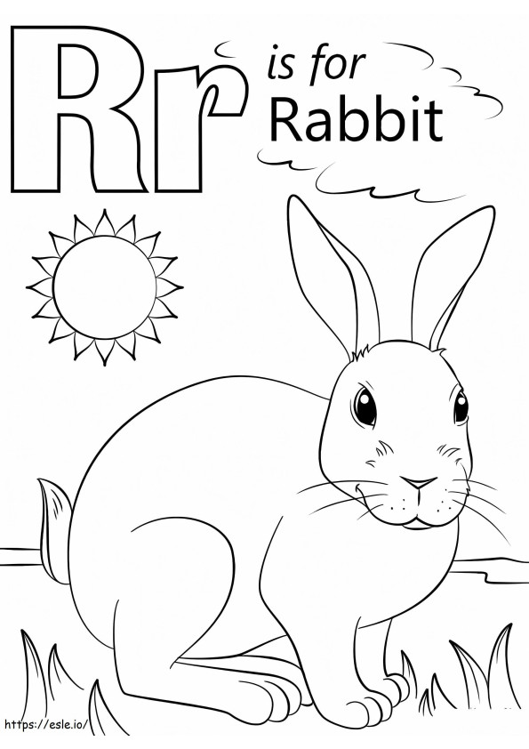 Rabbit Letter R coloring page