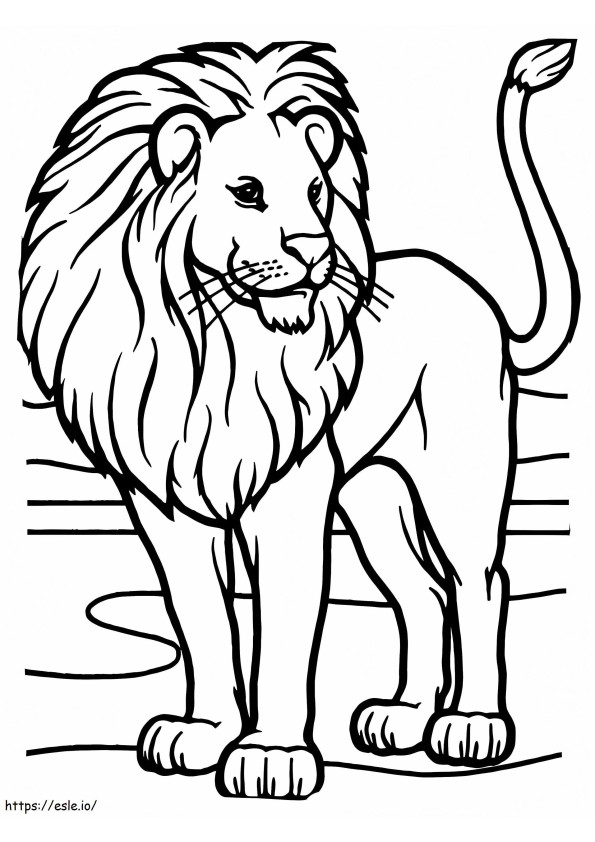 アフリカの雄ライオン ぬりえ - 塗り絵