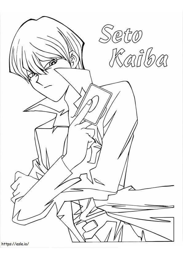 Amzing Seto Kaiba From Yu Gi Oh coloring page