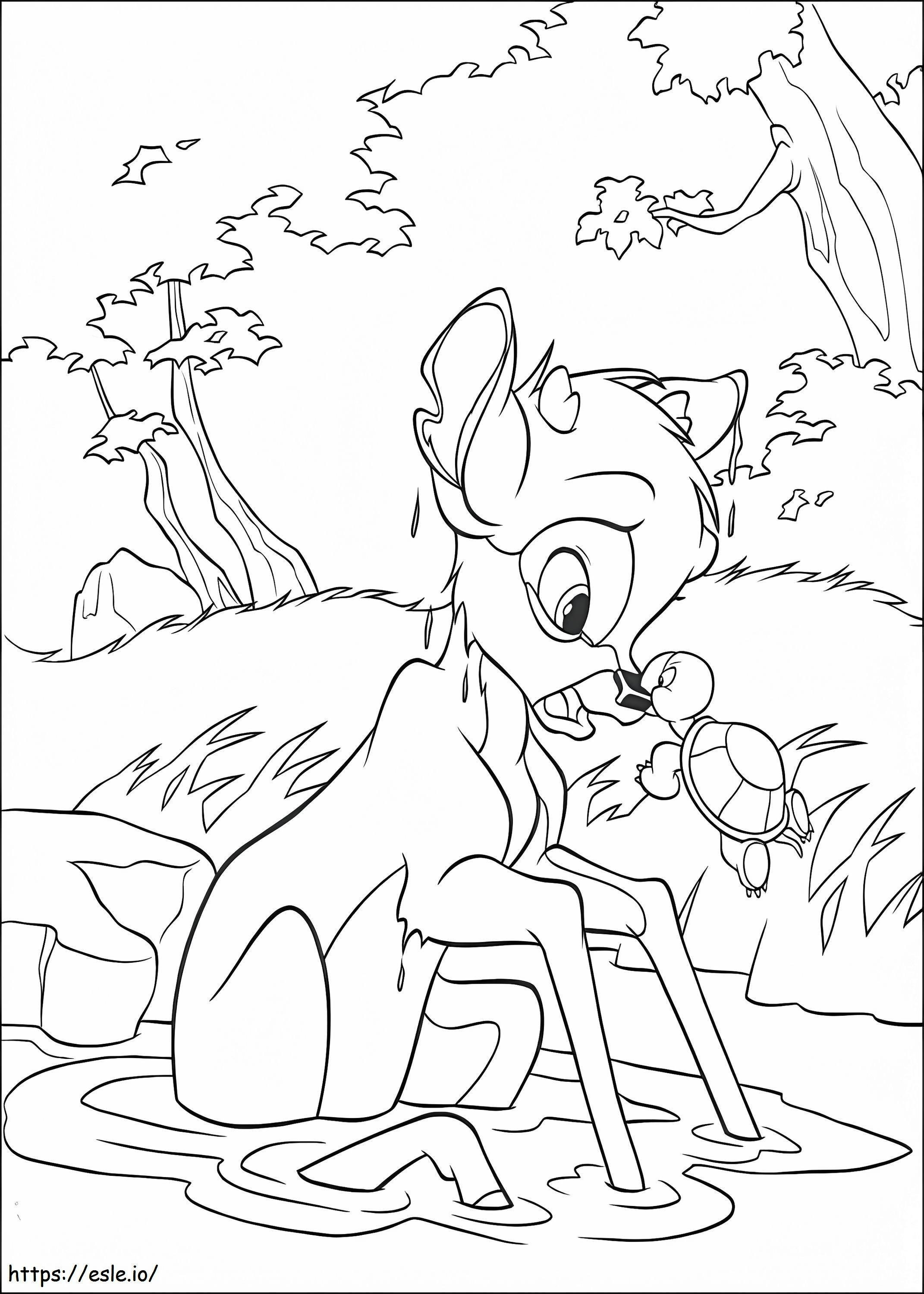 Bambi And A Turtle coloring page