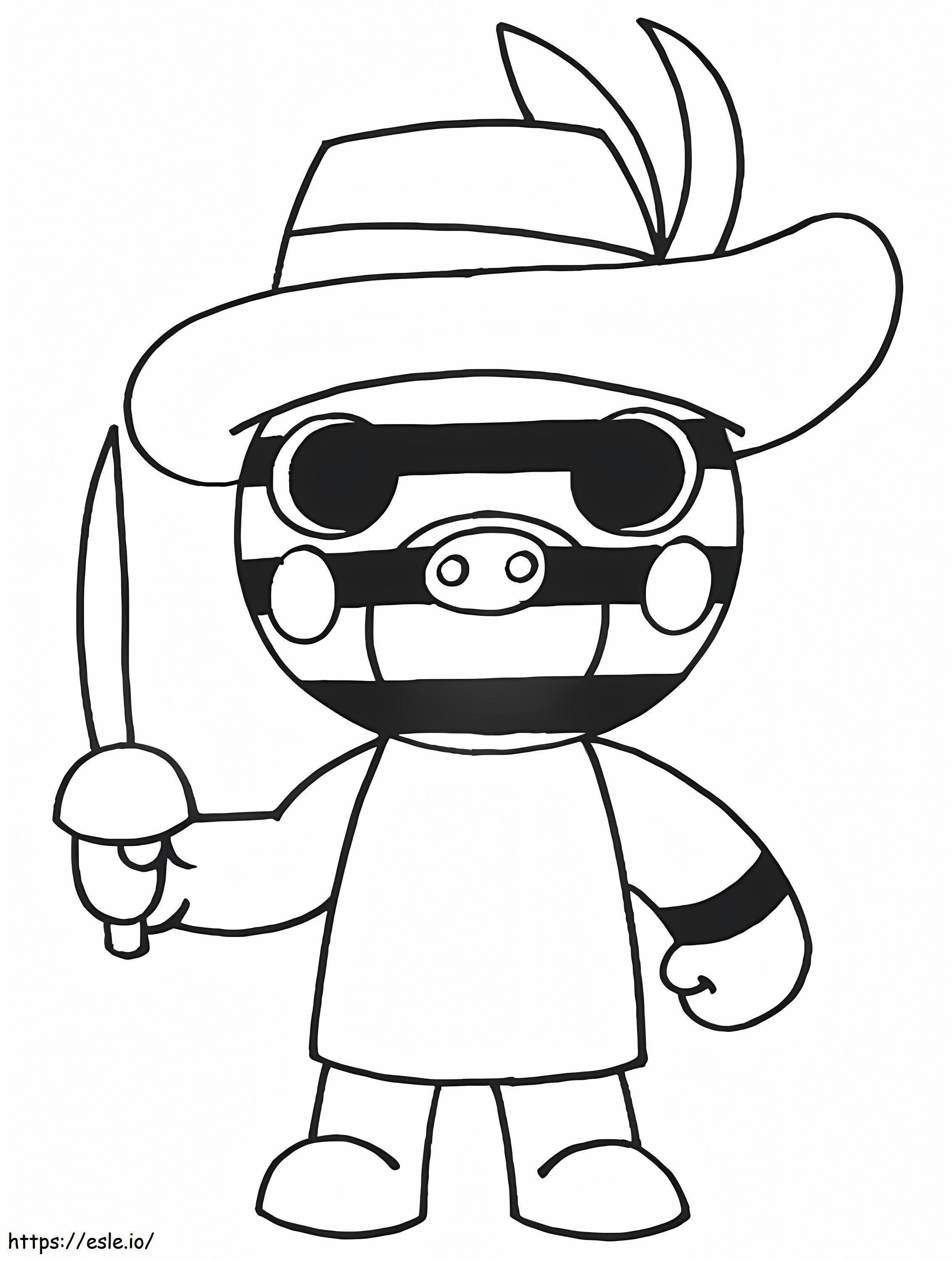 Zizzy Piggy Roblox coloring page