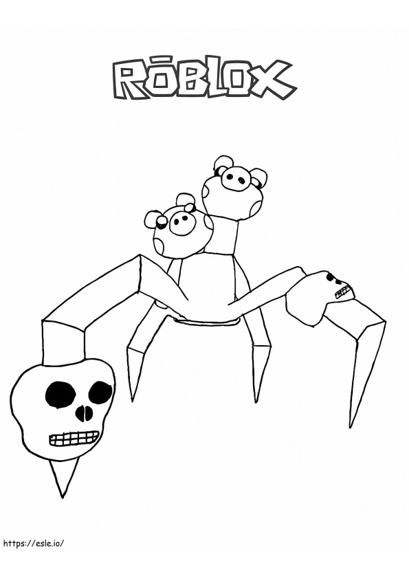 Coloriage Cochon araignée Roblox à imprimer dessin