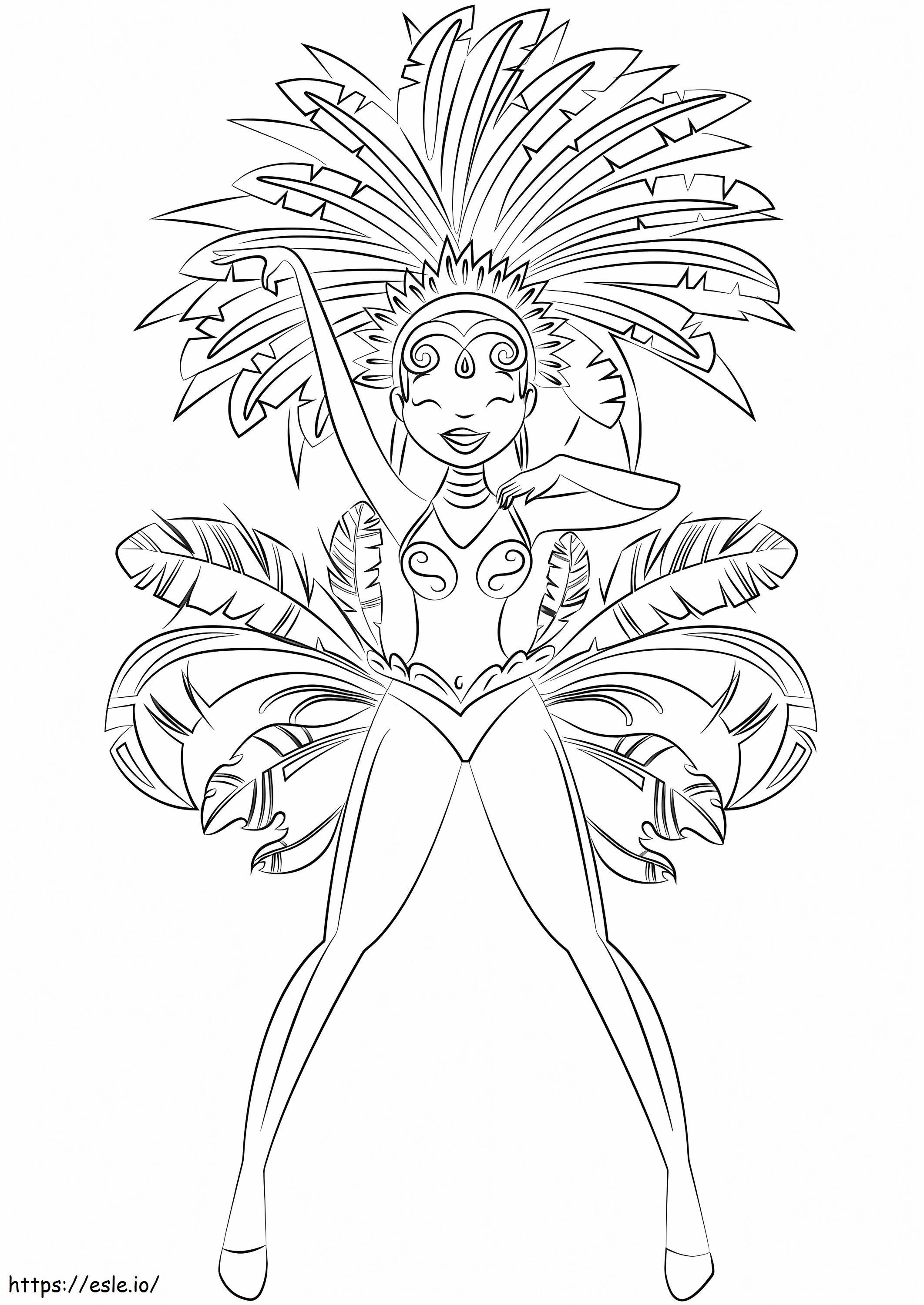 Rio Carnival Samba Dancer 1 coloring page