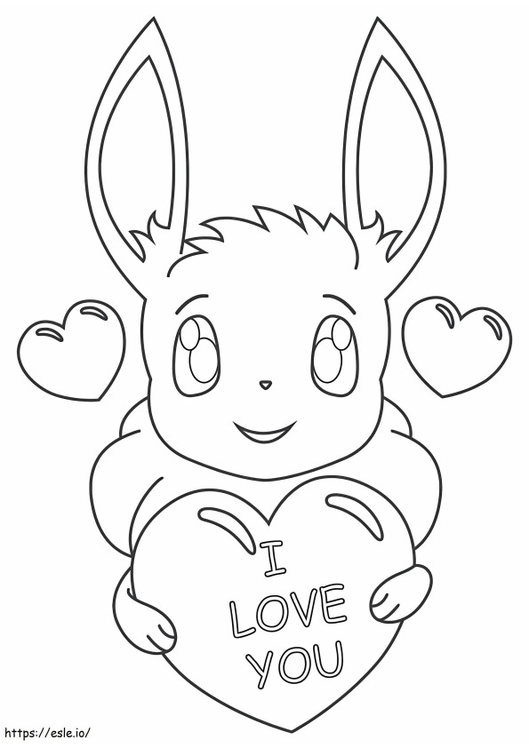 Eevee With Heart coloring page