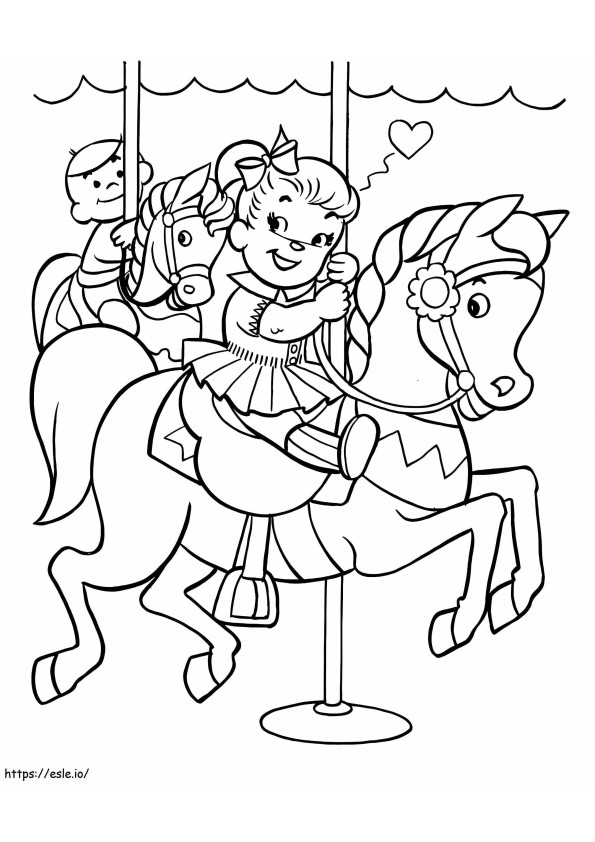 Çocuklar İçin Atlıkarınca boyama
