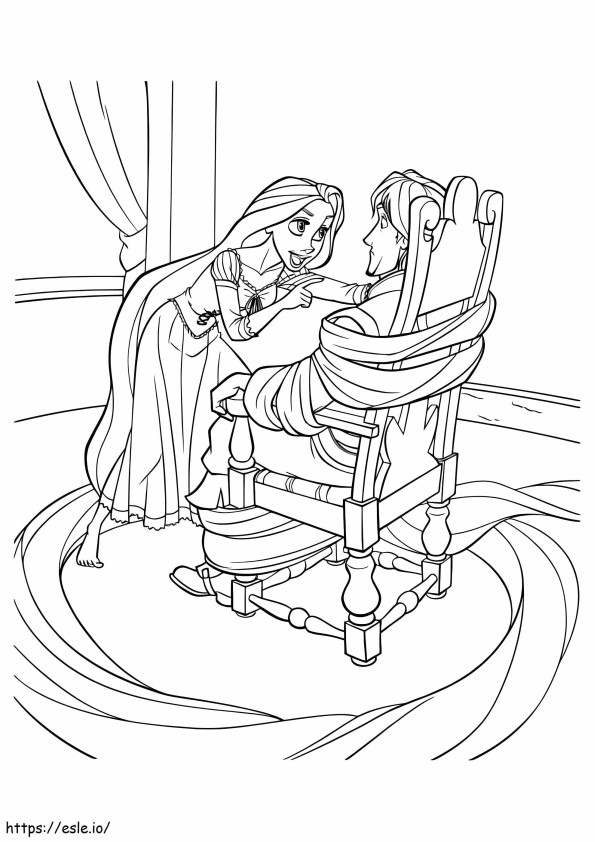 Rapunzel Tied Up Flynnn coloring page