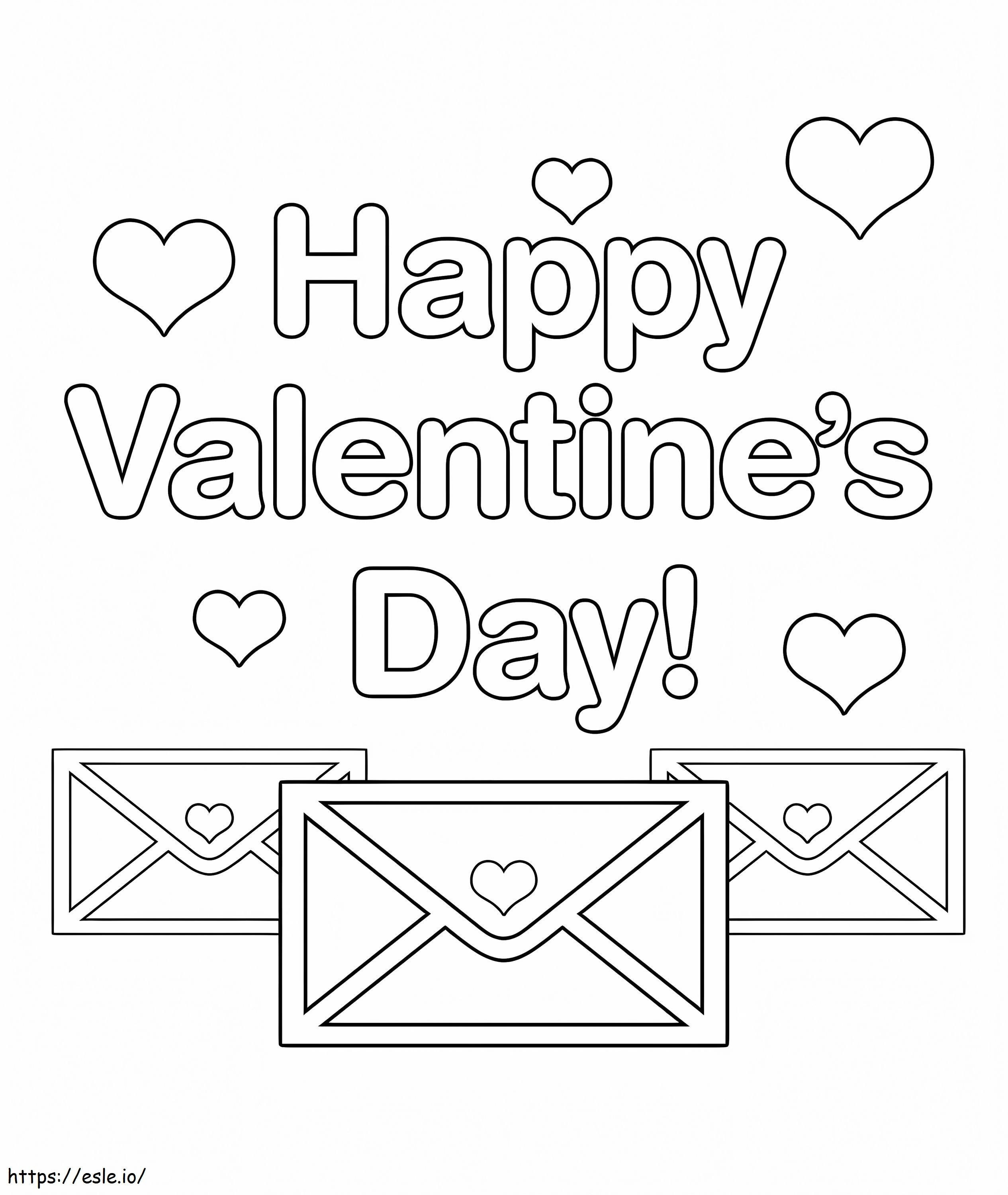 Happy Valentines Day 2 coloring page