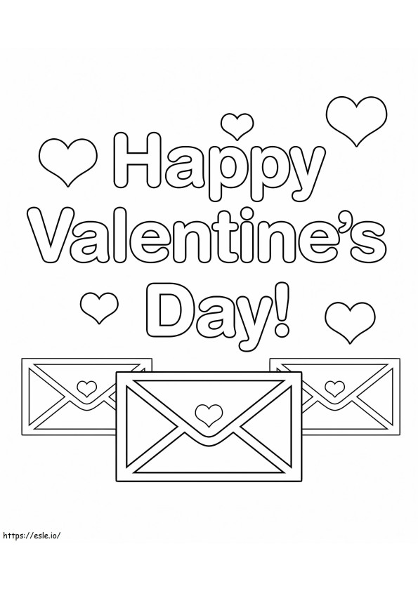 Happy Valentines Day 2 coloring page