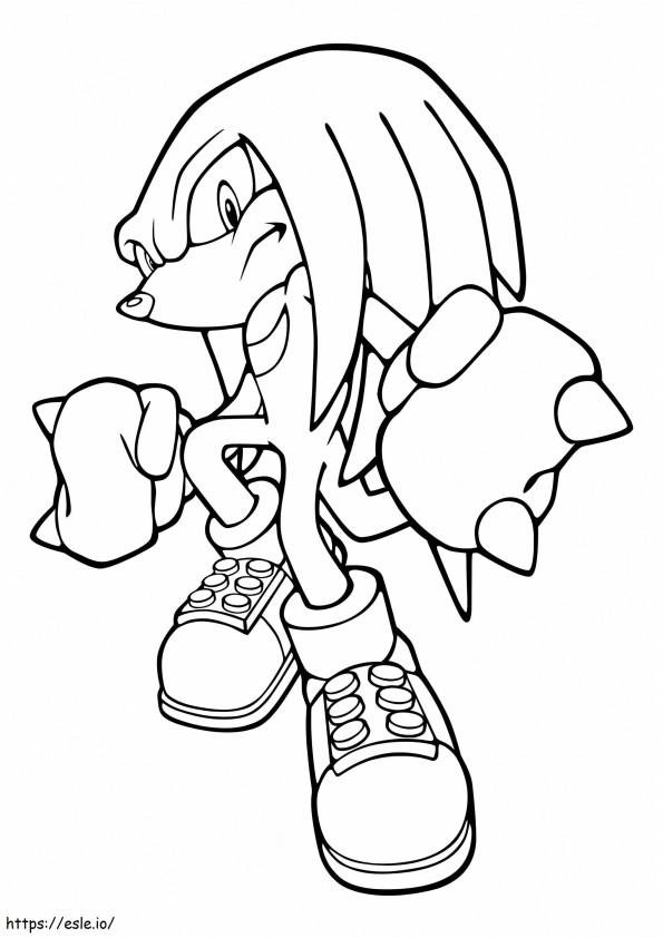 Awesome Knuckles The Echidna coloring page