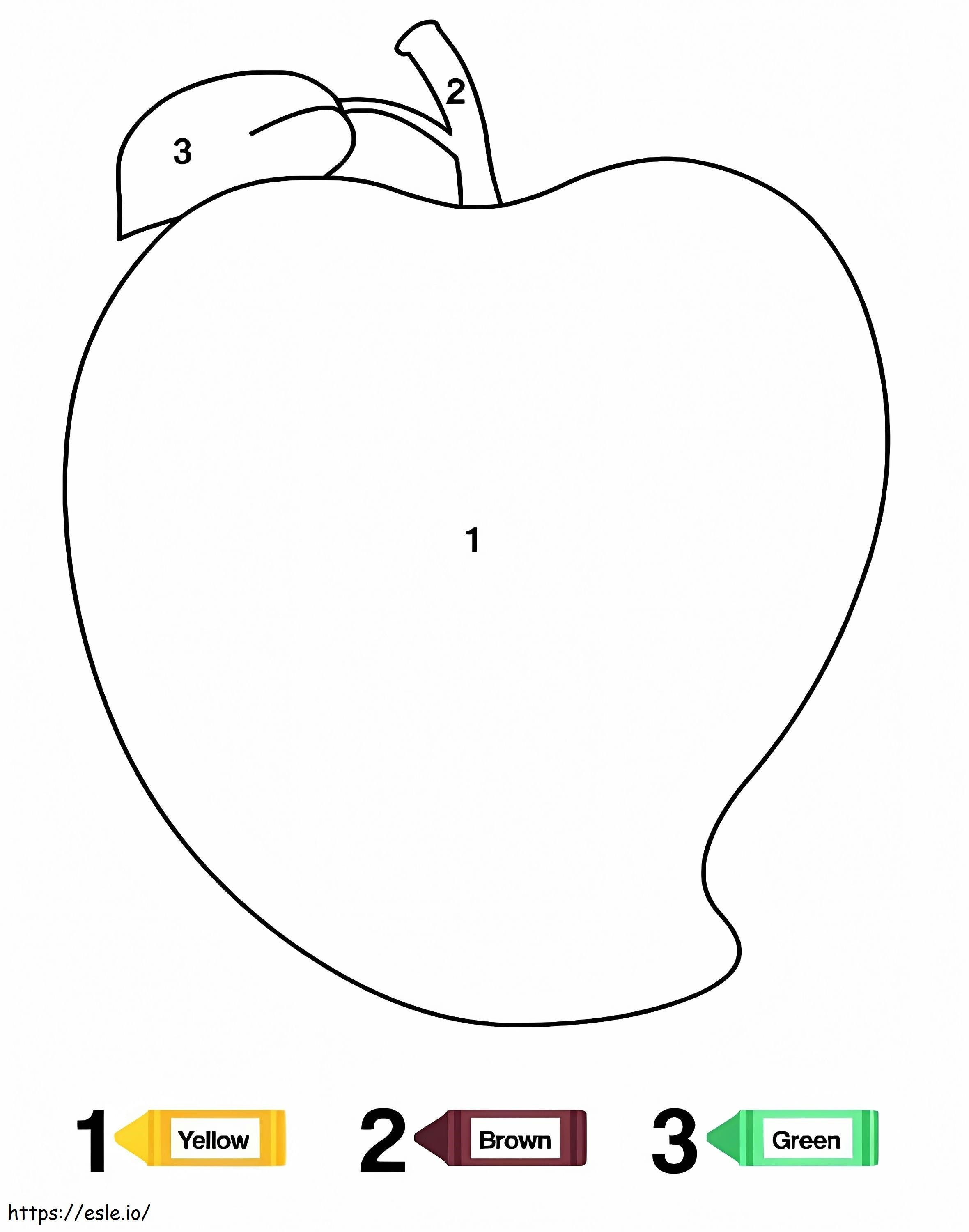 Mango Fruit Color By Number coloring page