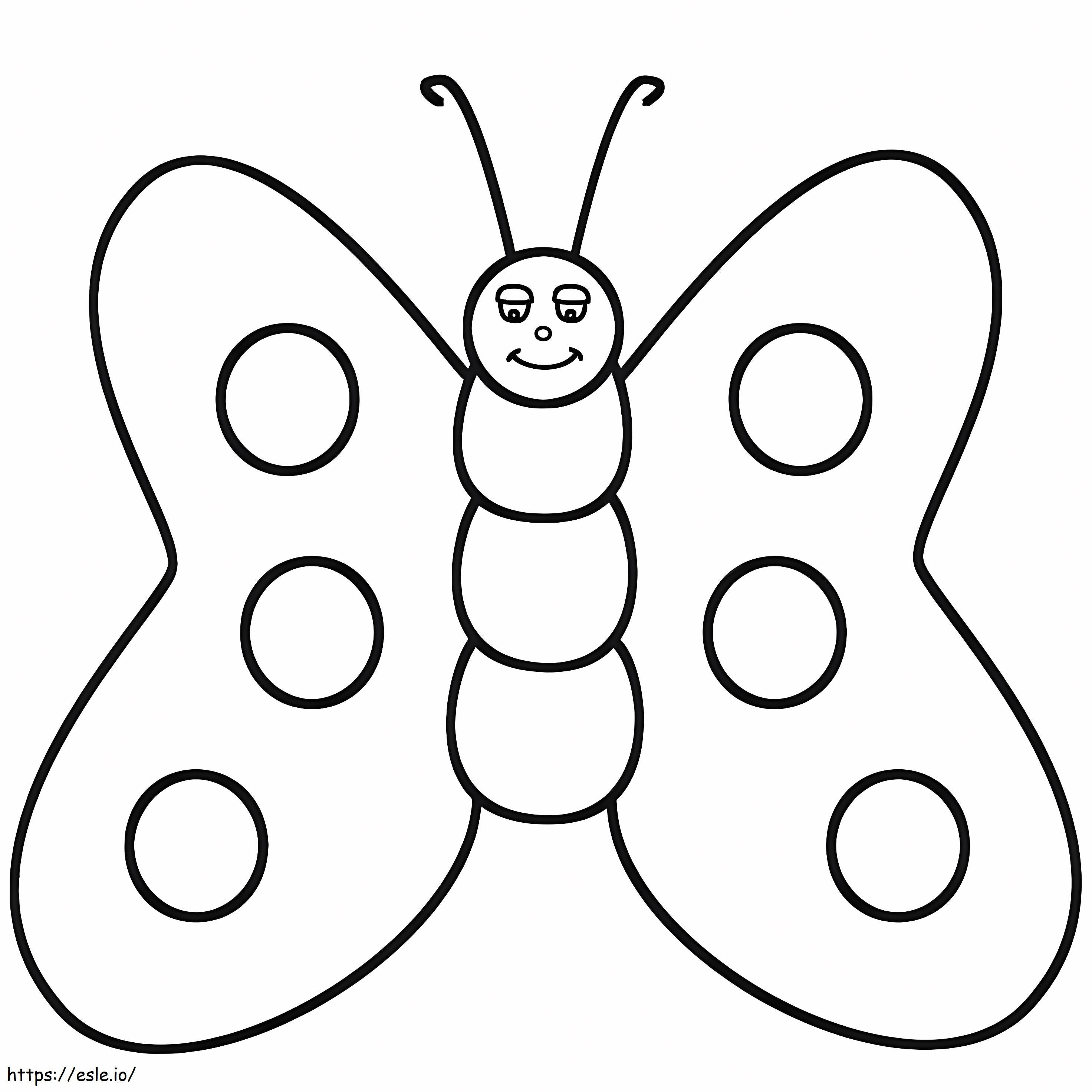 Coloriage Joli papillon de dessin animé à imprimer dessin