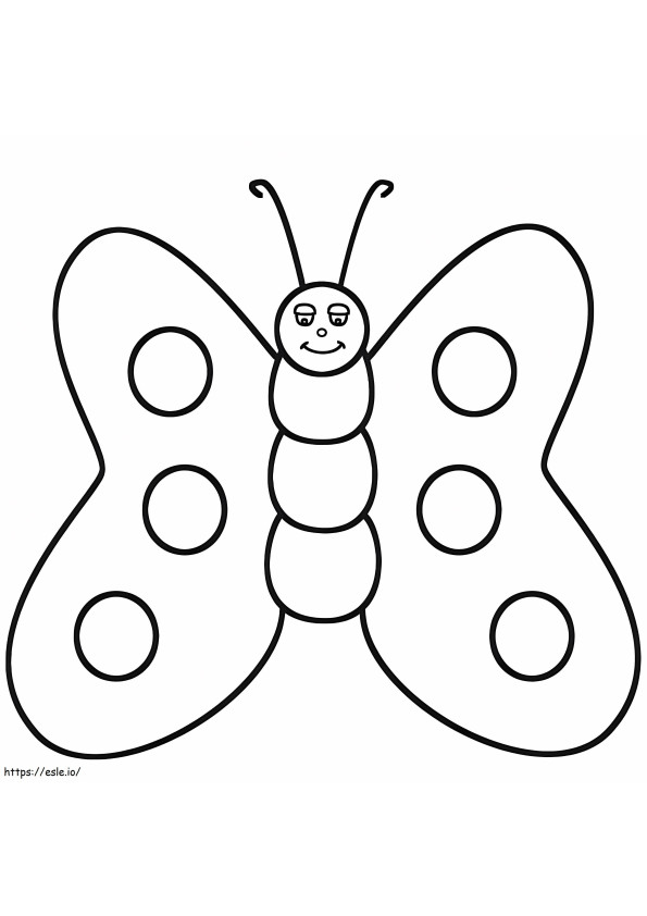 Linda borboleta de desenho animado para colorir