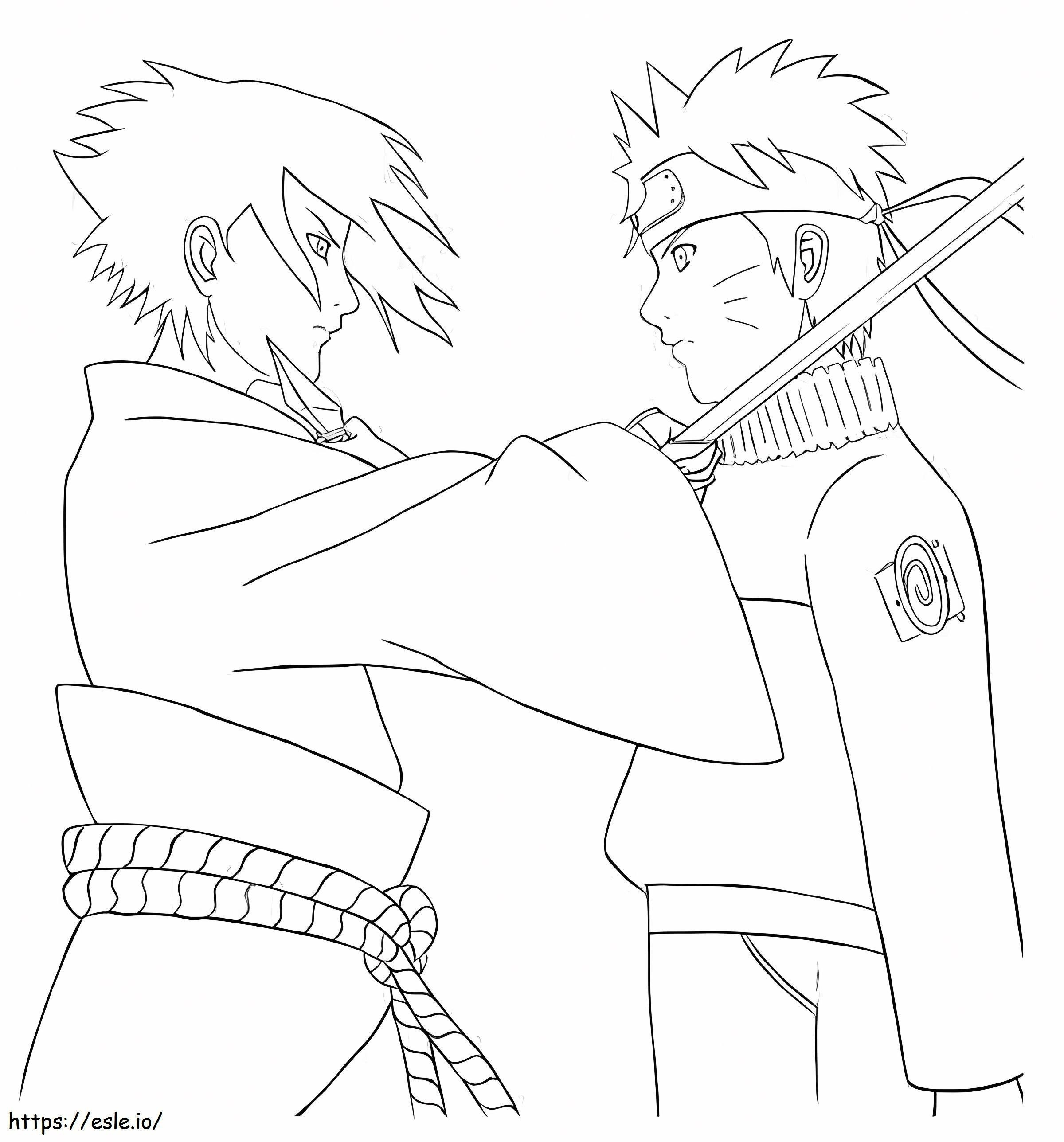 Ataque A Sasuke Naruto coloring page