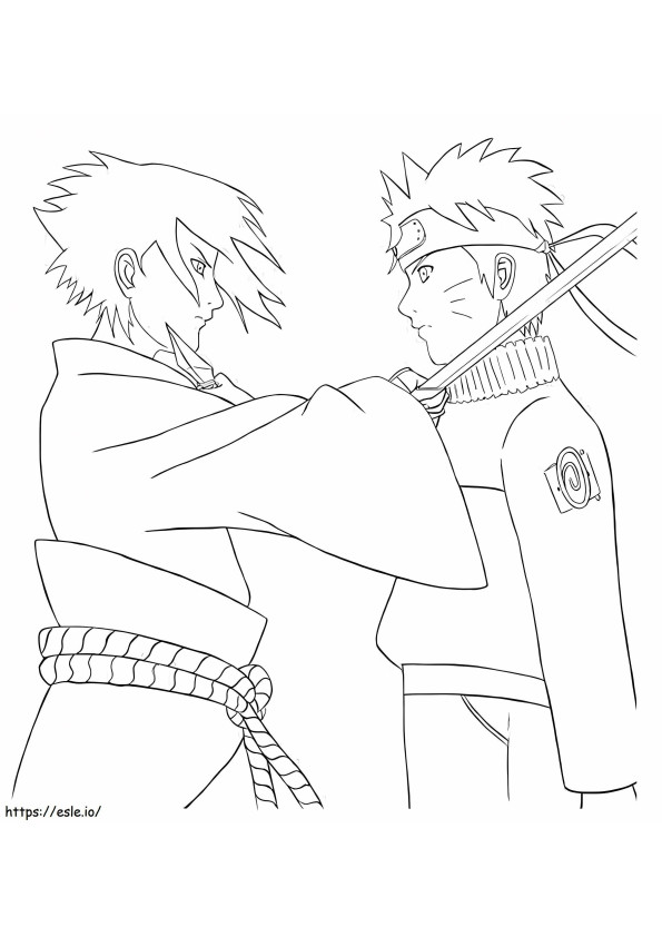 Atacă pe Sasuke Naruto de colorat