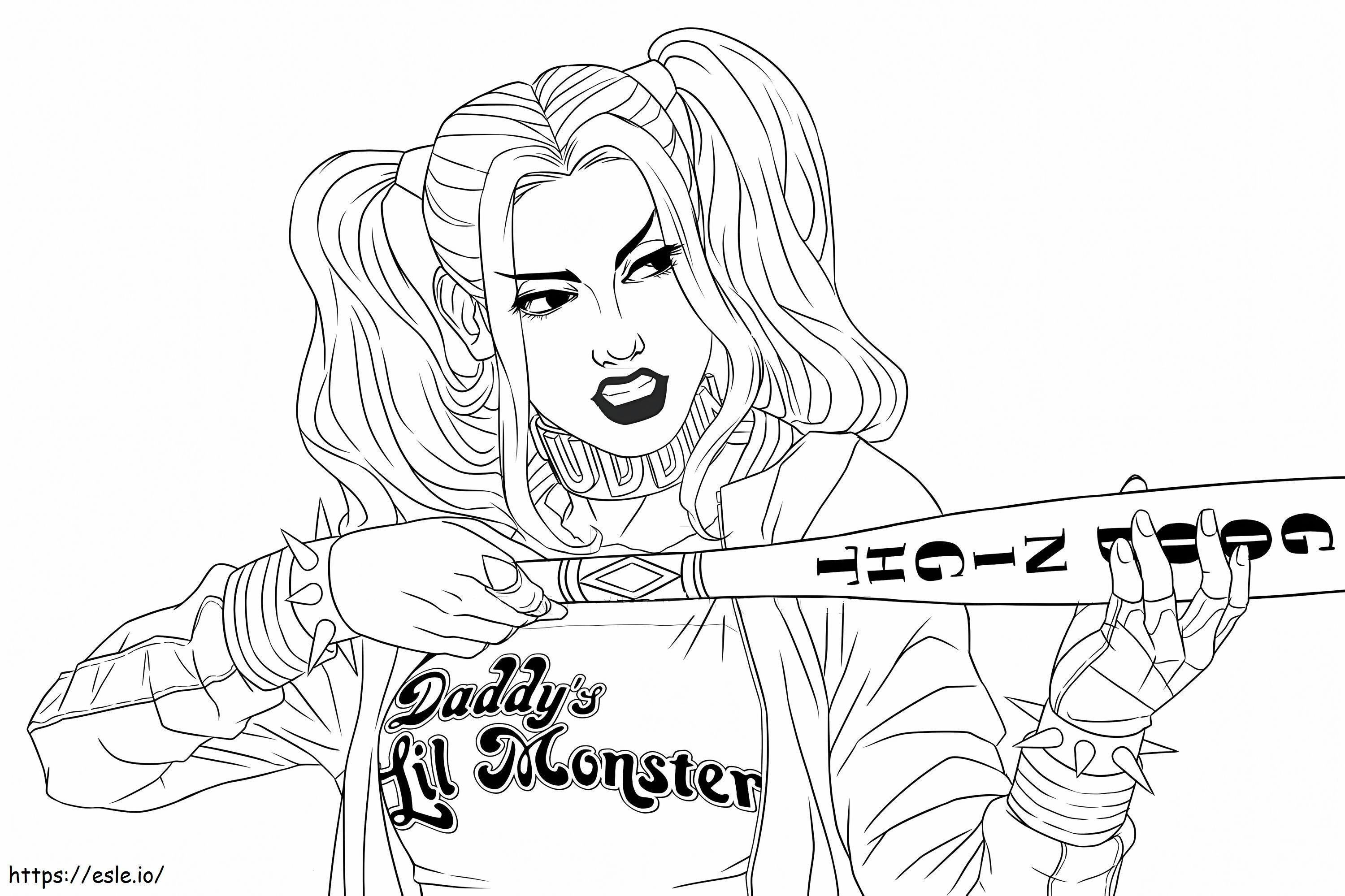 Harley Quinn Suicide Squad de colorat