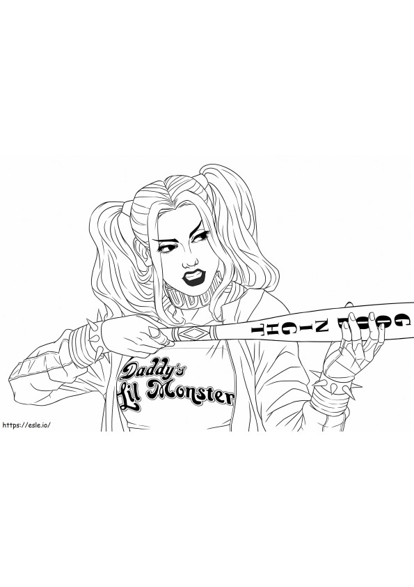 Coloriage L'escouade suicide d'Harley Quinn à imprimer dessin
