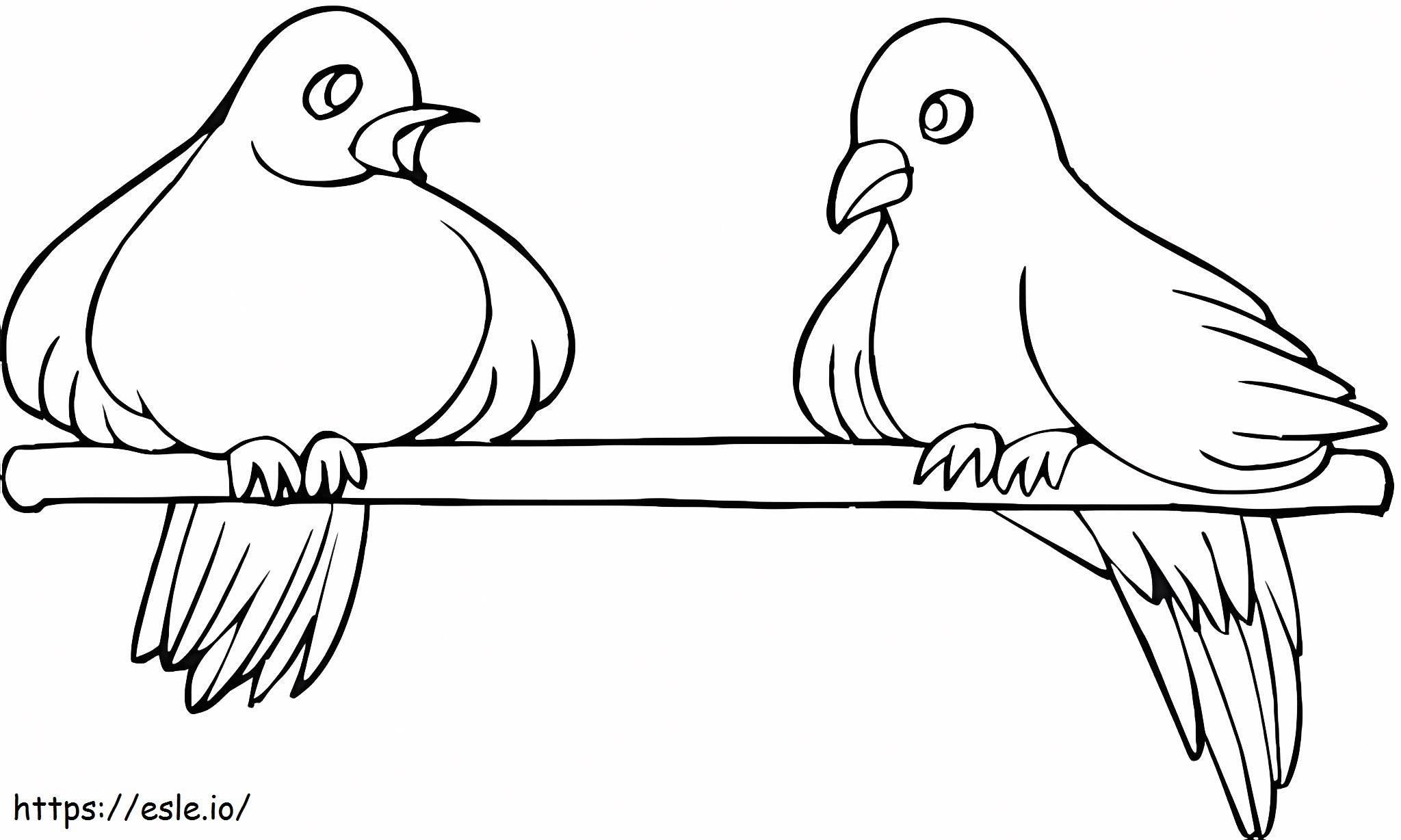 Pigeon Friendship coloring page