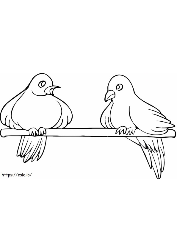 Coloriage Amitié des pigeons à imprimer dessin