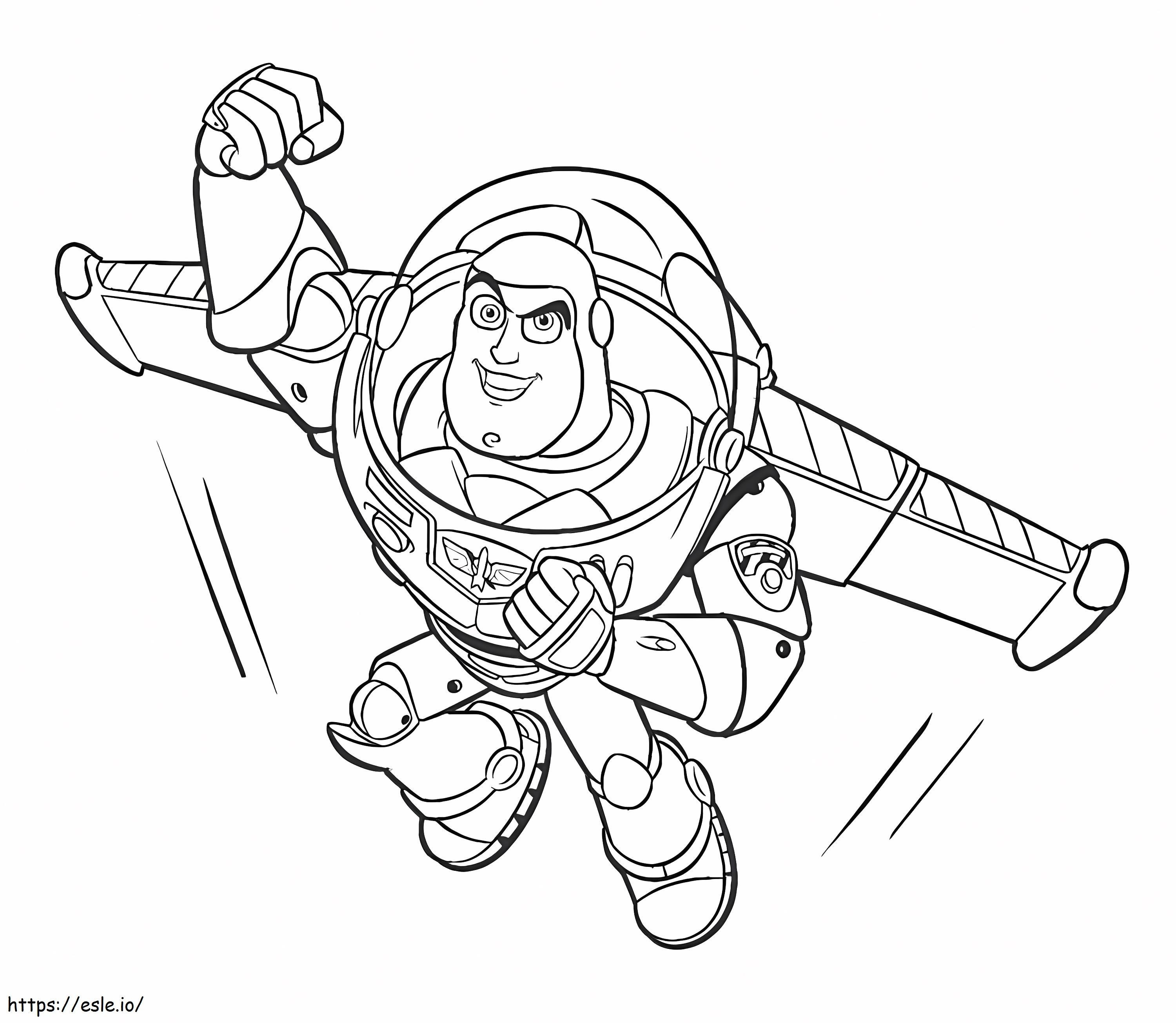 Buzz Lightyear voador para colorir