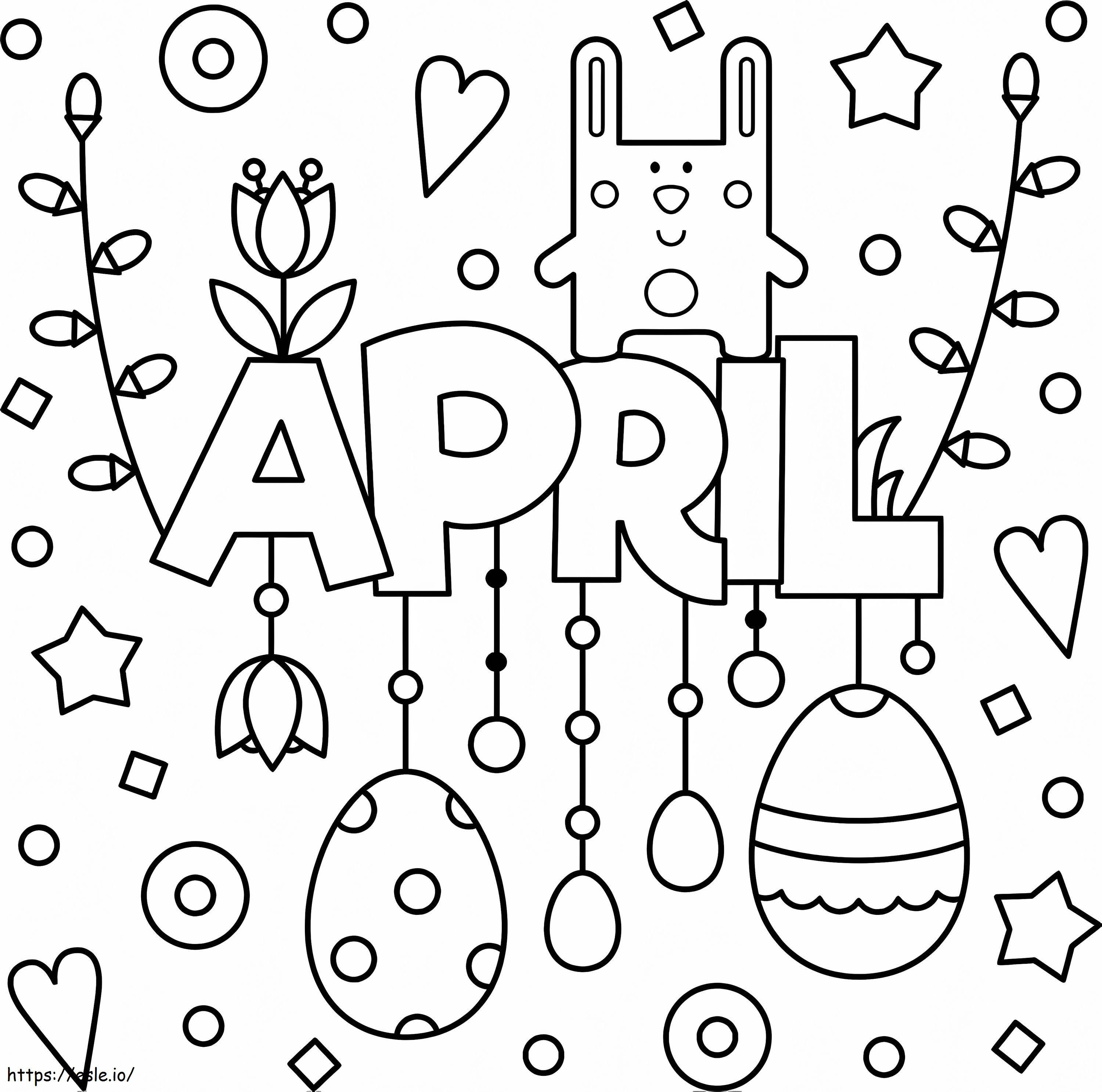 April Coloring Page 4 coloring page