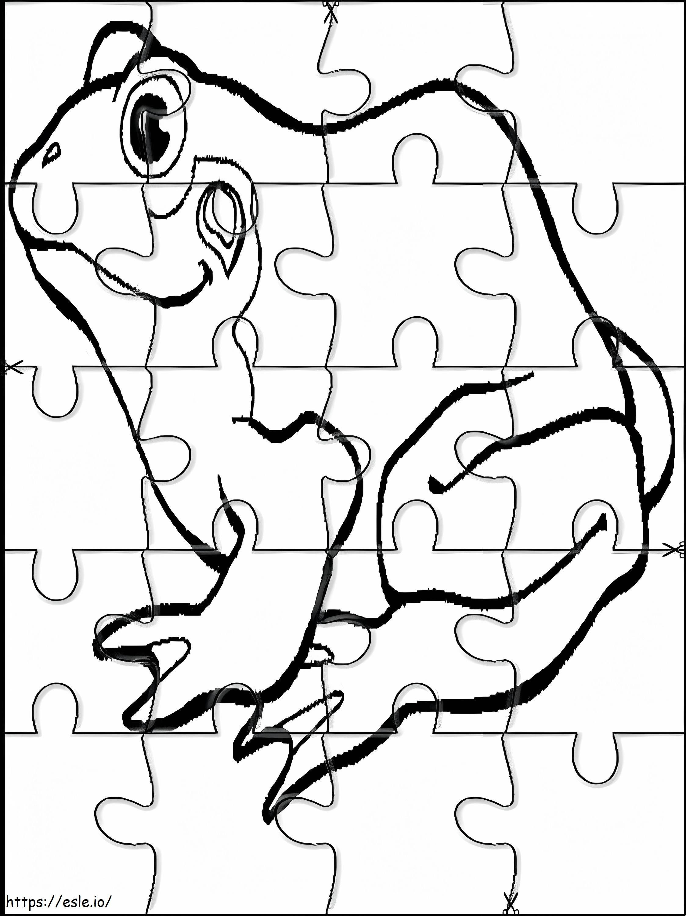 Puzzle z żabą kolorowanka