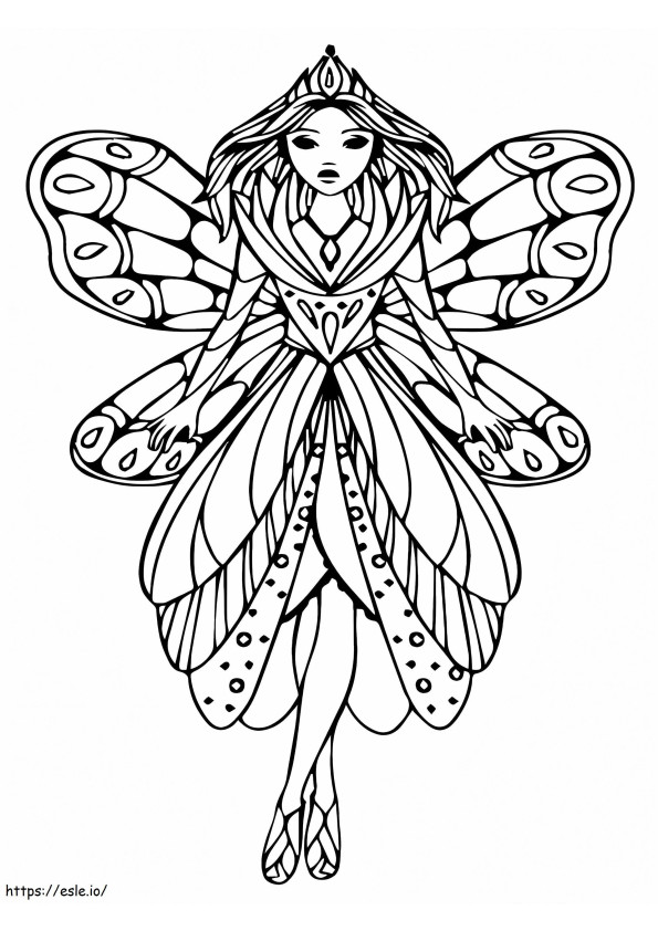 Gracious Fairy Princess coloring page
