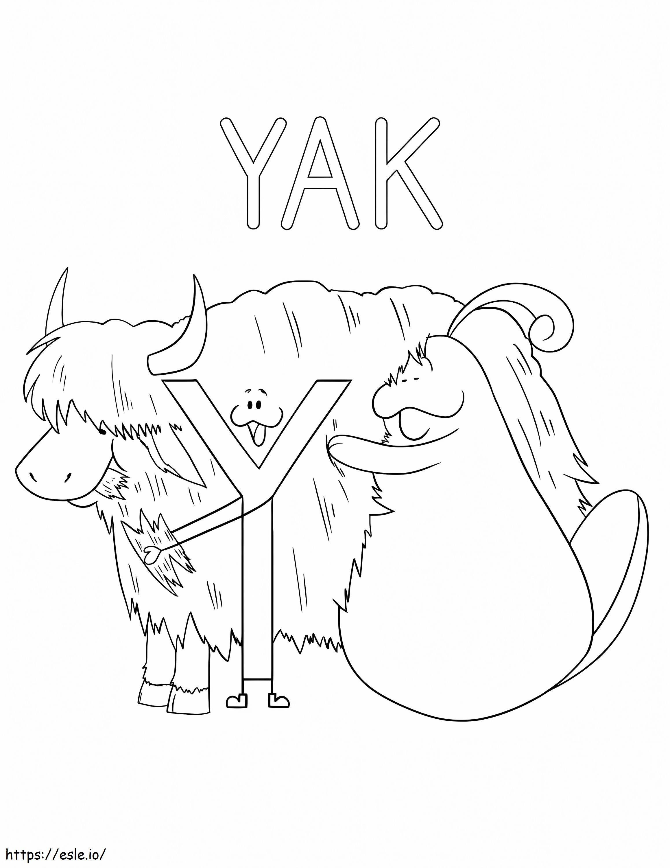 Yak Letter Y 1 coloring page