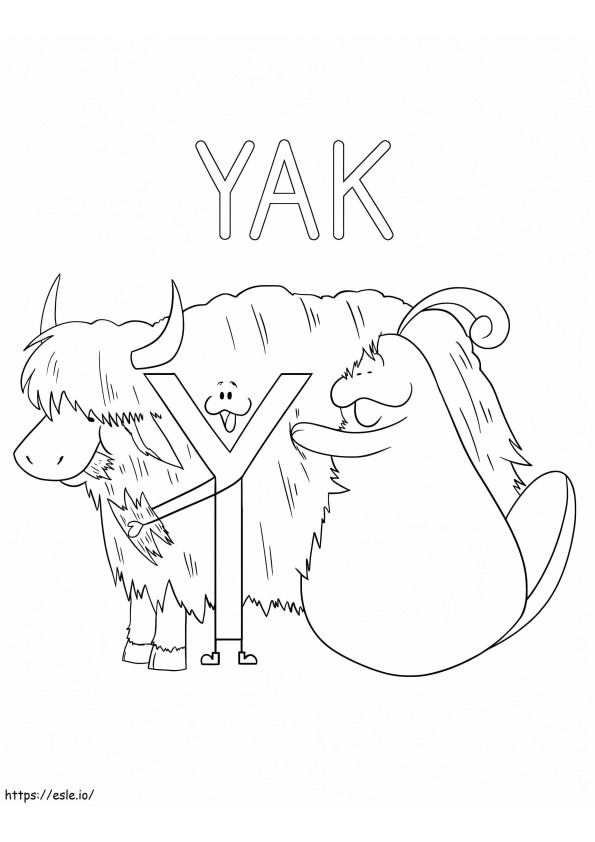 Yak Letter Y 1 coloring page