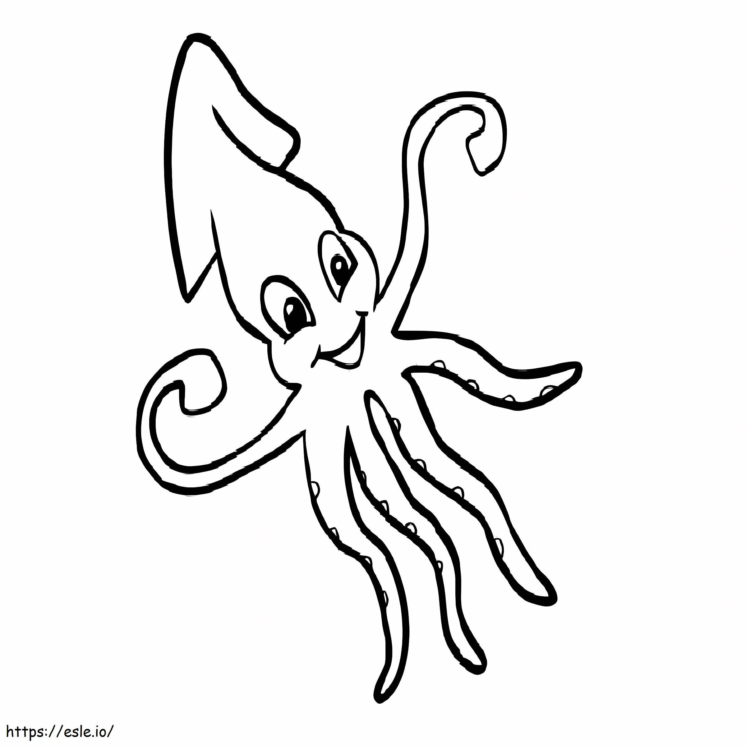 Funny Squid coloring page