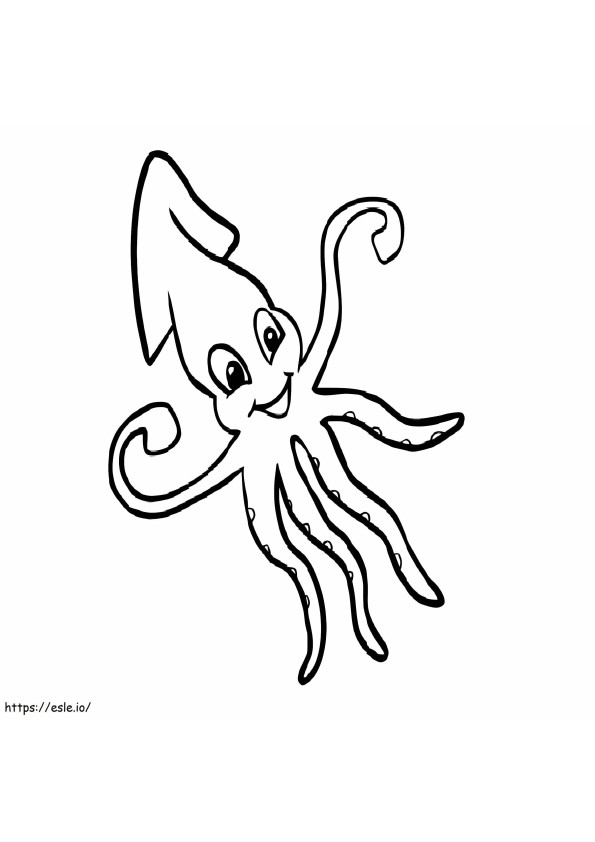 Funny Squid coloring page