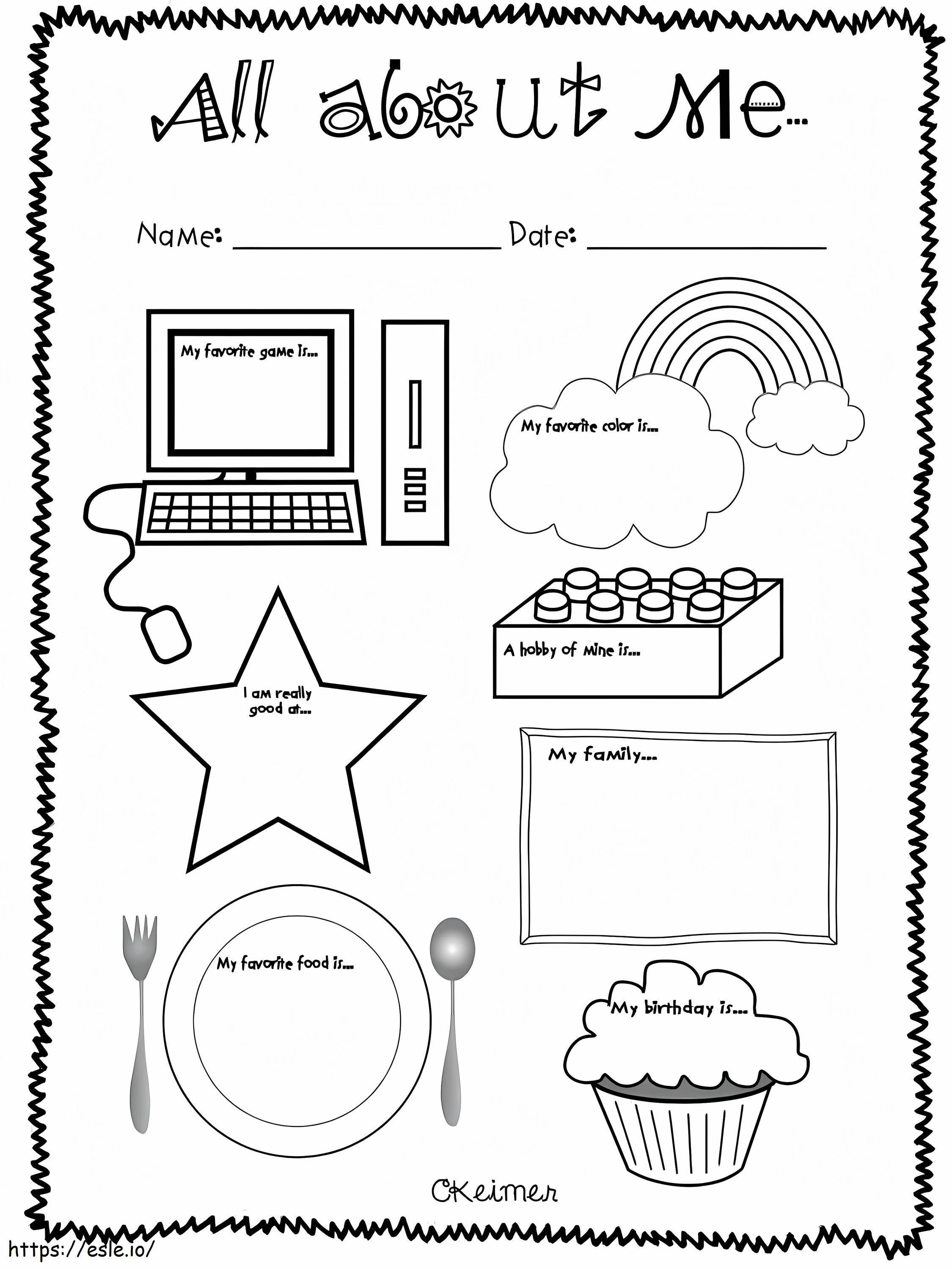 All About Me 8 coloring page