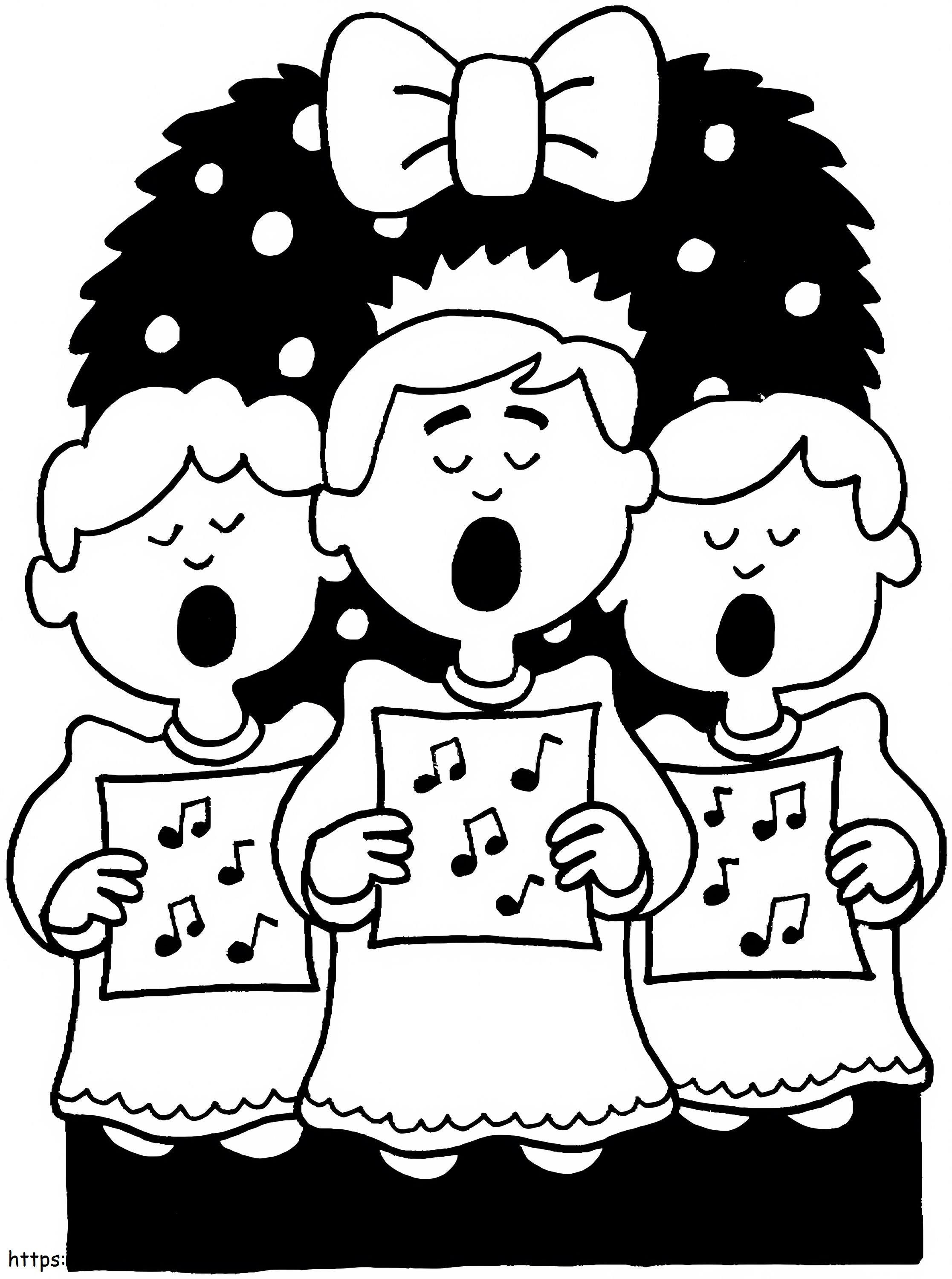 Menyanyikan Lagu Natal Gambar Mewarnai