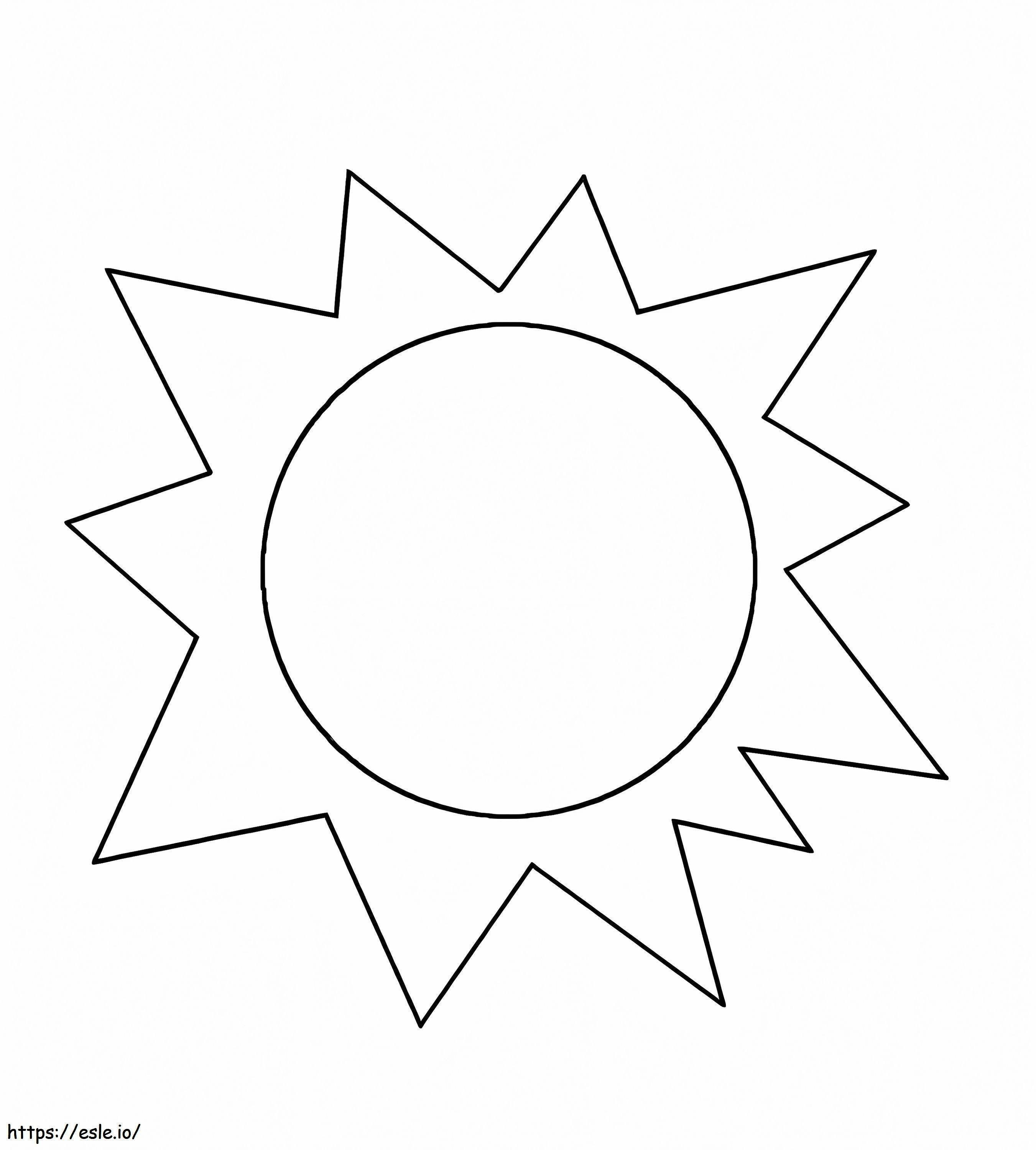 Free Easy Sun coloring page