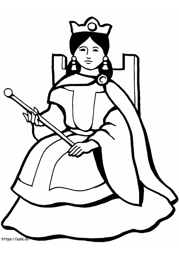 Queen Is Sitting coloring page