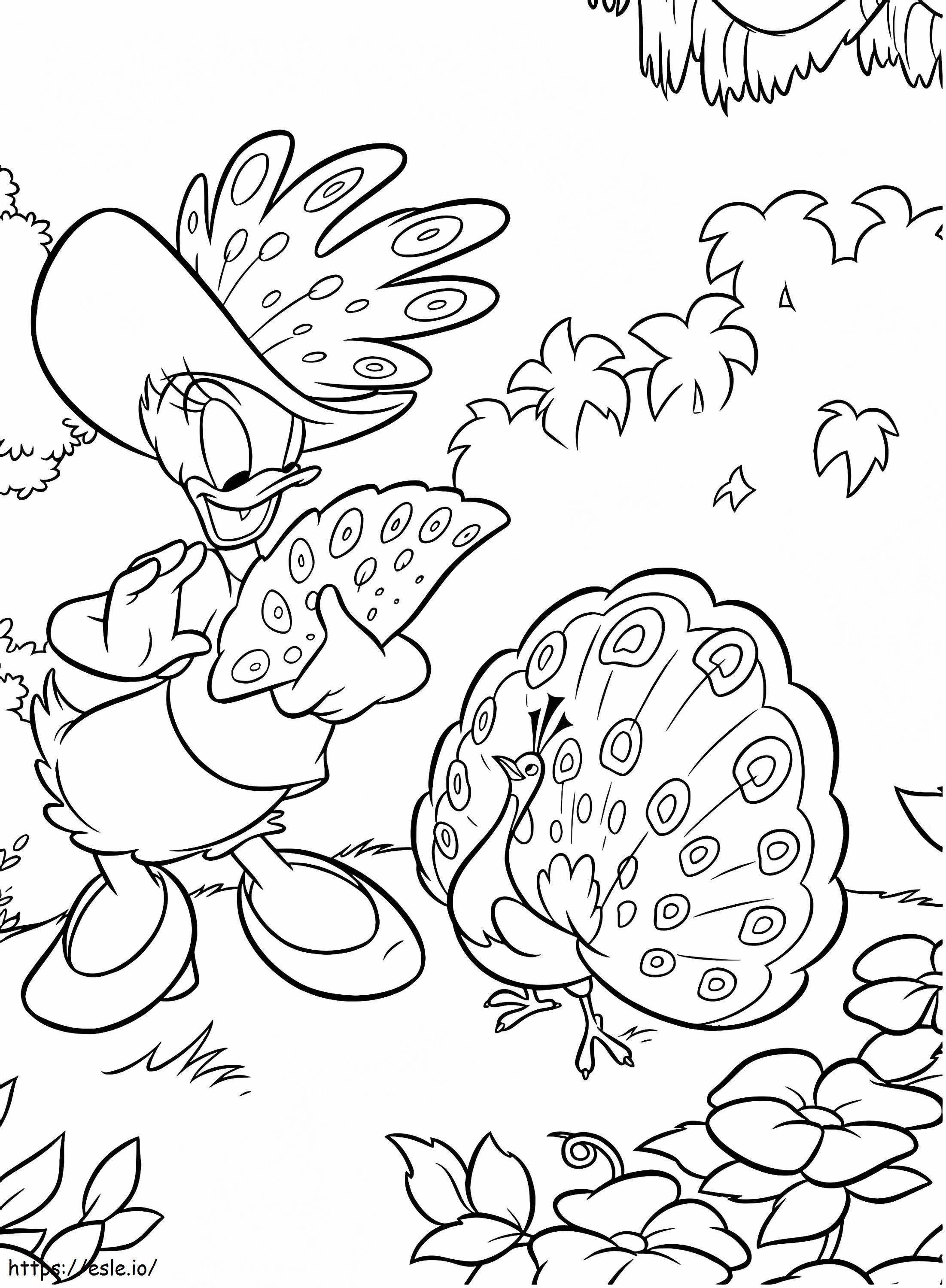 1534756330 Daisy With Peacock A4 coloring page